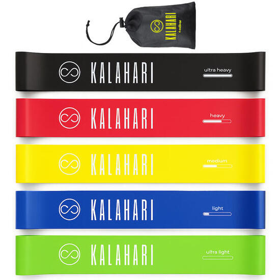 Elastici Fitness Set – 5 Fasce elastiche con eBook per un allenamento completo