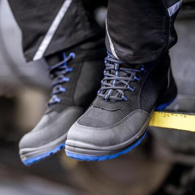 Nitras safety solid step mid veiligheidslaarzen s3, pu/pu, maat 42, blauw/zwart.