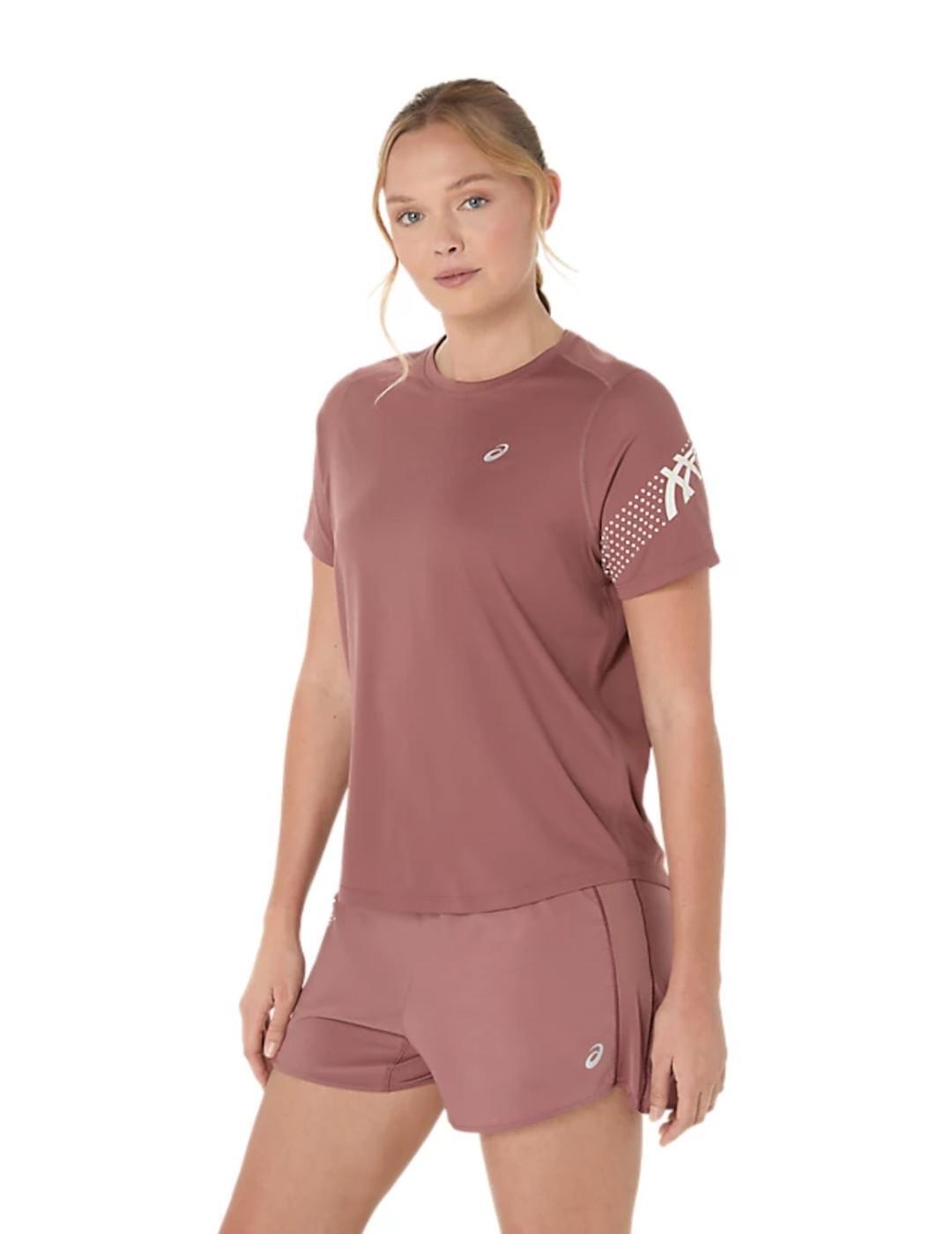 T-Shirt für Damen Asics Icon Rosa 3/6