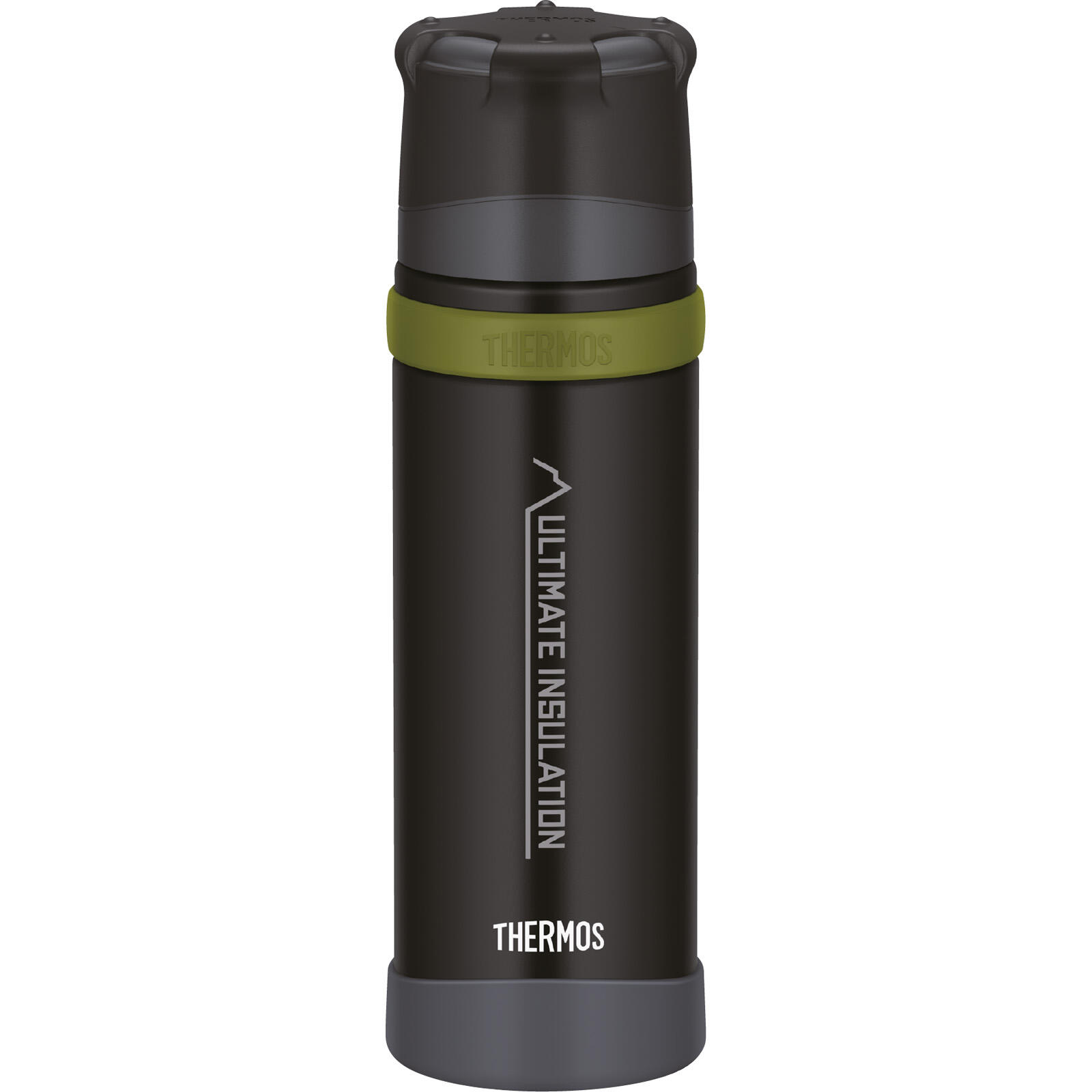 Thermos - Bouteille Isolante Mountain Col Large Bouchon Rotatif Gobelet Léger - Gourde - Noir - 500 Ml - Decathlon