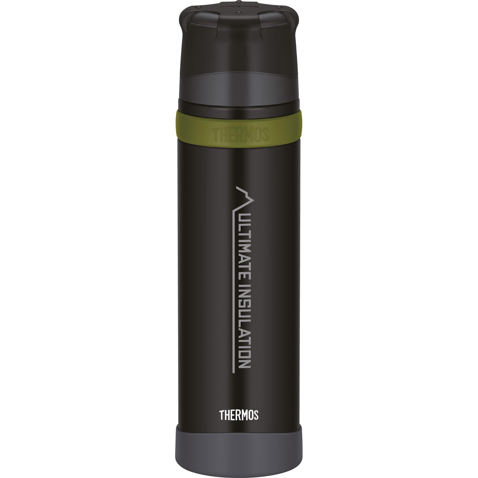 Thermos - Bouteille Isolante Mountain Col Large Bouchon Rotatif Gobelet Léger - Gourde - Noir - Decathlon