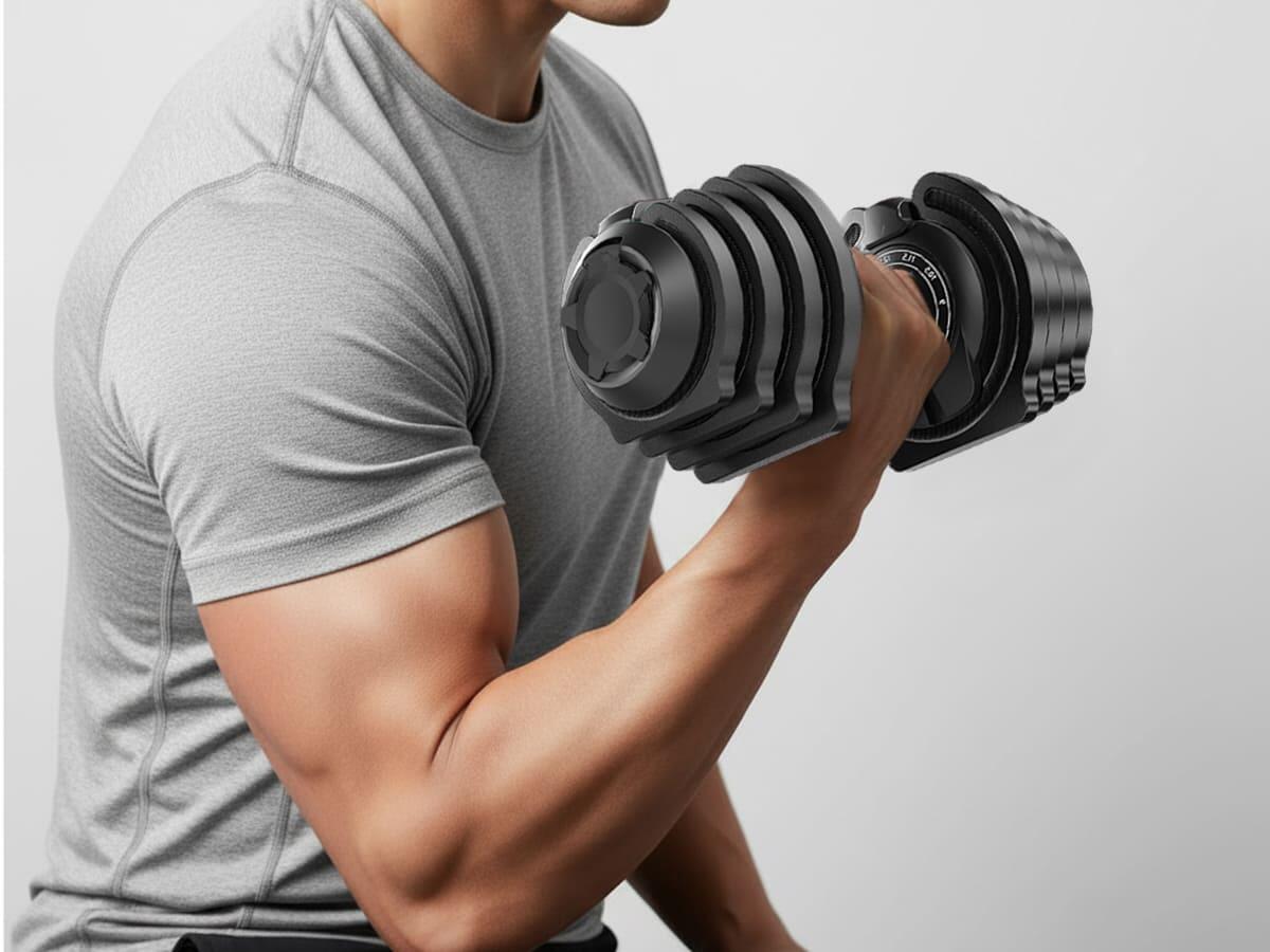 Haltère Paino - Haltère fitness court - Réglable sur 12 poids de 1,5 à 18 kg 5/7