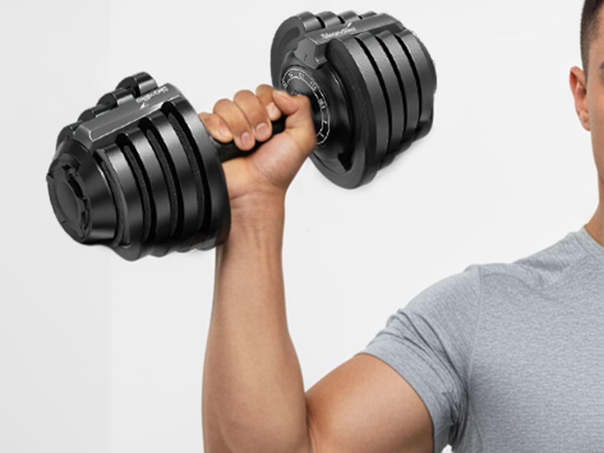 Haltère Paino - Haltère fitness court - Réglable sur 12 poids de 1,5 à 18 kg 7/7