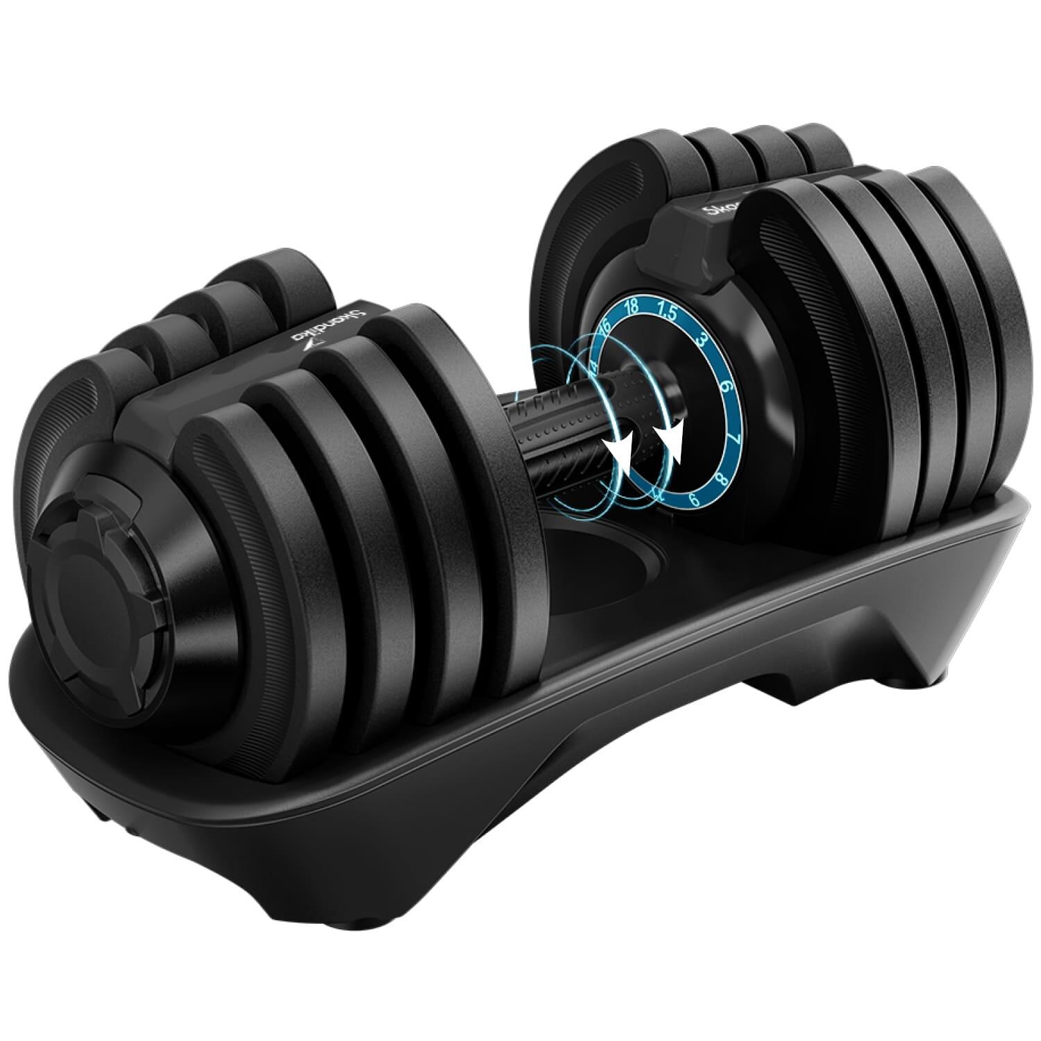 Skandika - Haltère Paino - Haltère Fitness Court - Réglable Sur 12 Poids De 1,5 À 18 Kg - Haltère - Noir - Taille Unique - Decathlon