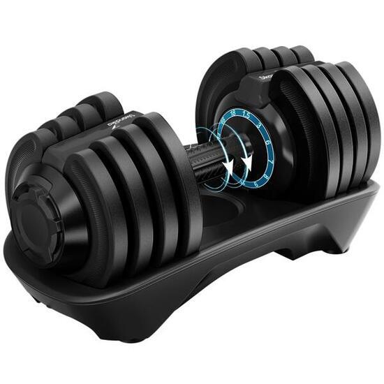 Hantla regulowana Paino od 1,5 do 18 kg, 12-stopniowa, ergonomiczny uchwyt