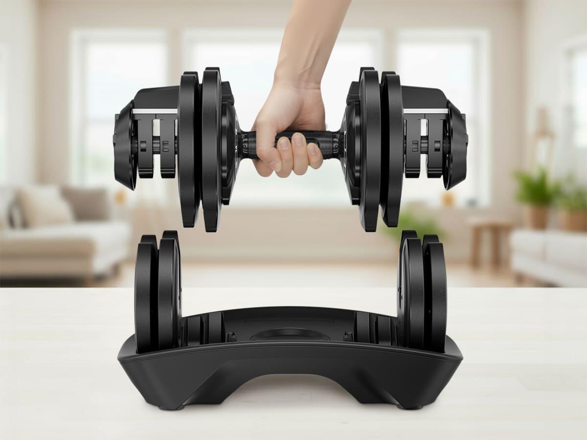 Haltère Paino - Haltère fitness court - Réglable sur 12 poids de 1,5 à 18 kg 4/7