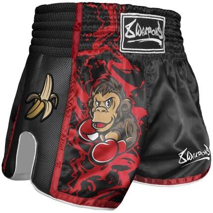 Short de Muay Thaï Enfant 8 WEAPONS Joe noir-rouge 3–4 ans