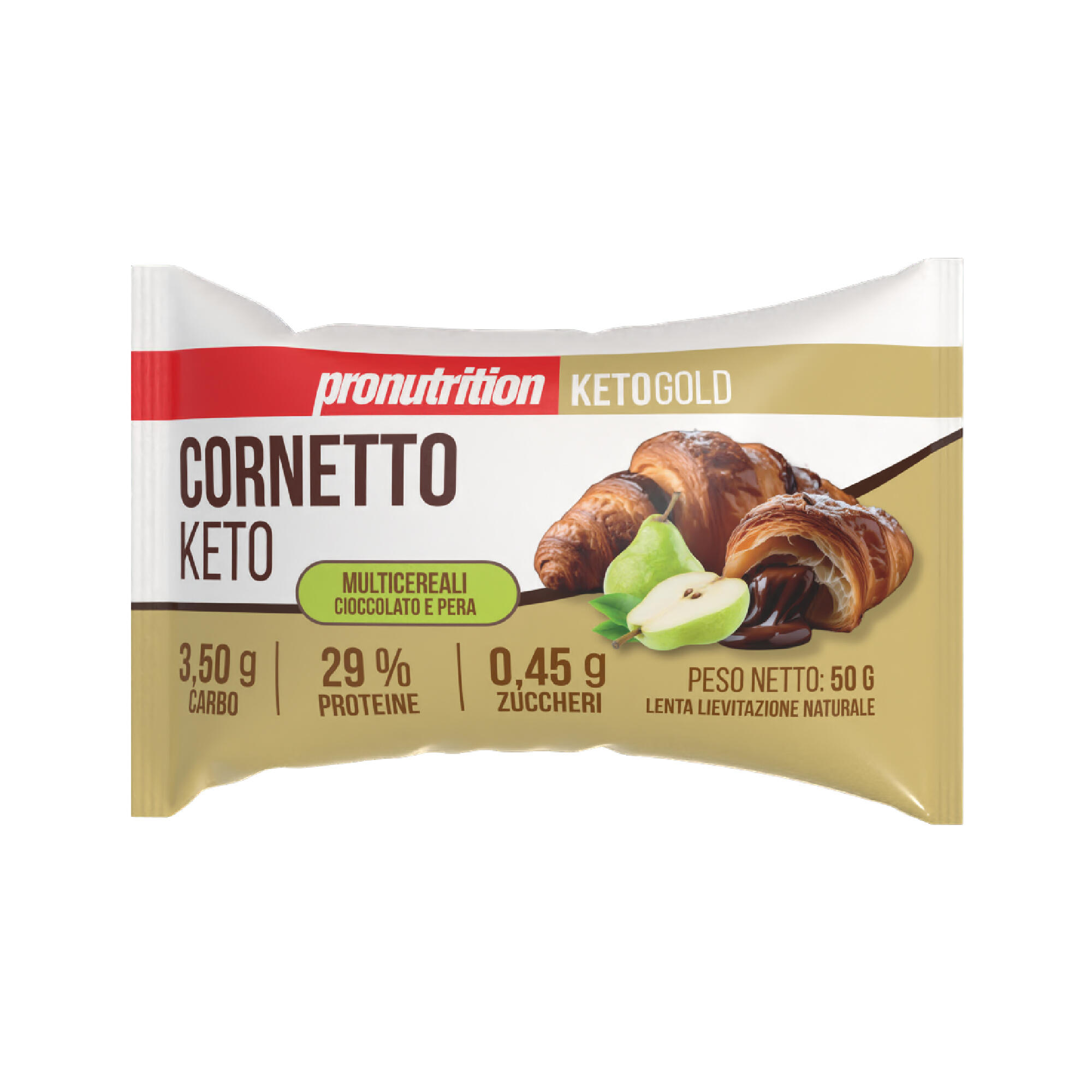 PRO NUTRITION PRO NUTRITION Cornetto Keto 50 g — Multicereali Cioccolato e Pera.