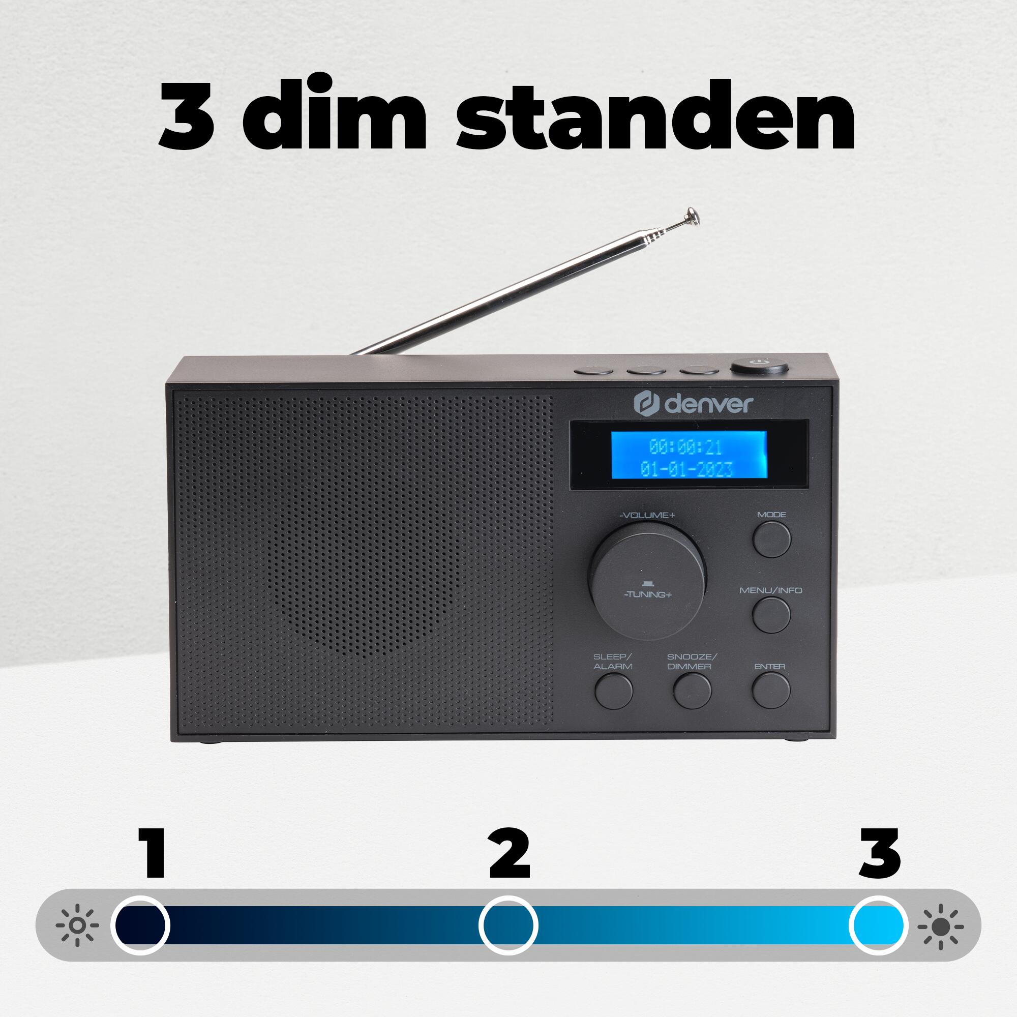 DAB Radio - FM Radio - Accu/Netstroom - Wekkerradio - Draagbare Radio - DAB51B 3/7