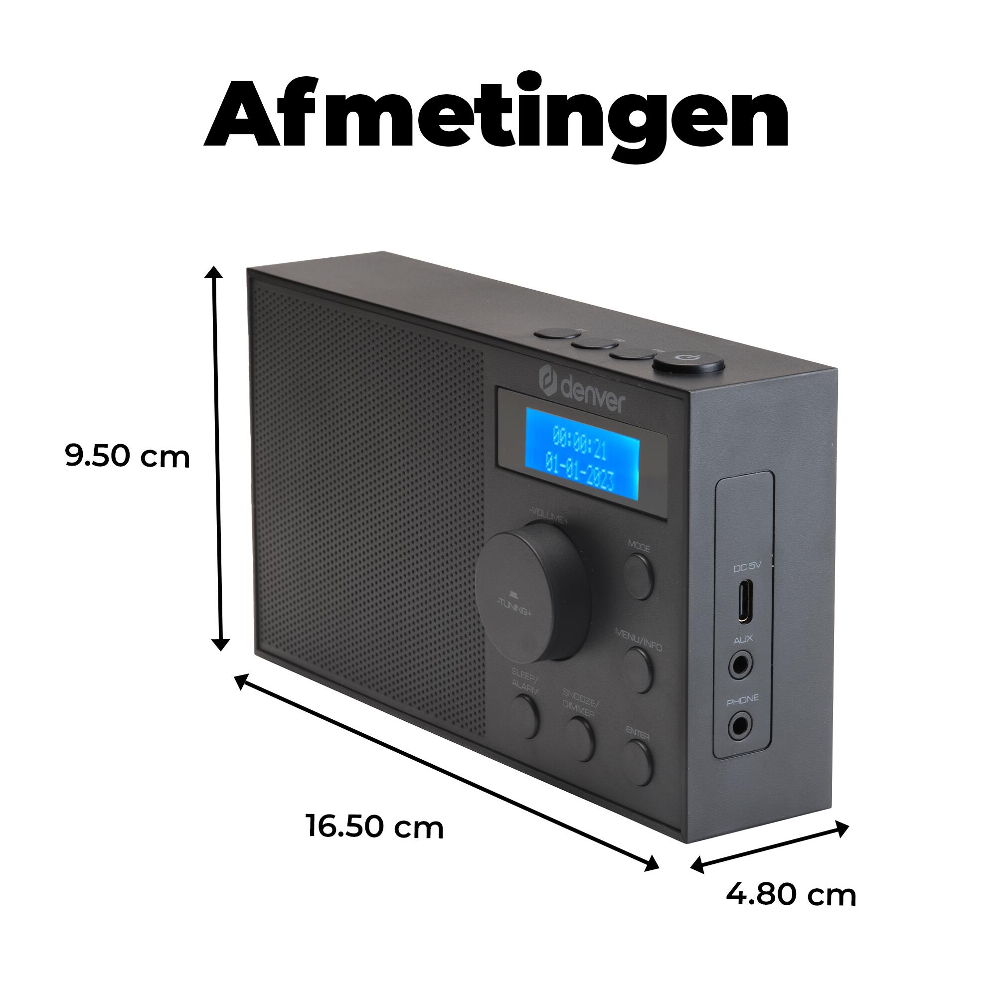DAB Radio - FM Radio - Accu/Netstroom - Wekkerradio - Draagbare Radio - DAB51B 7/7