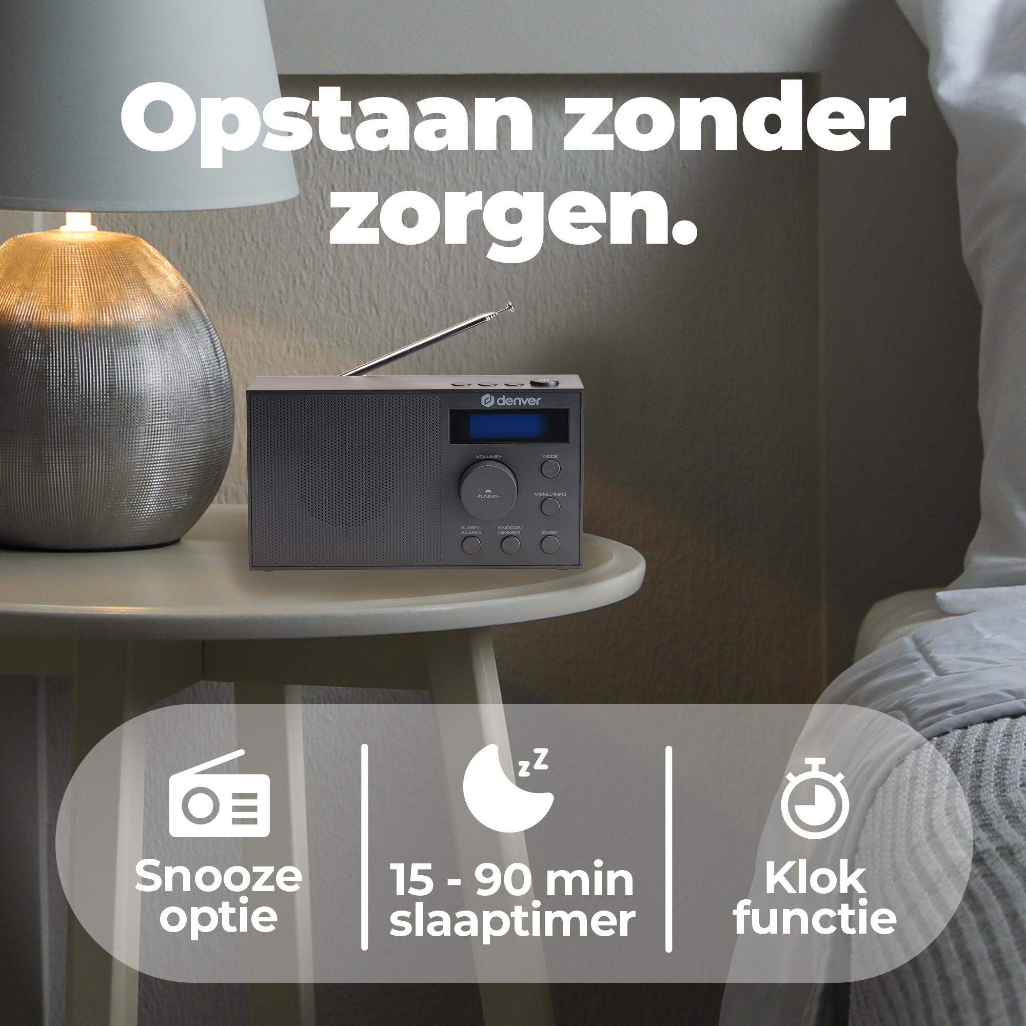DAB Radio - FM Radio - Accu/Netstroom - Wekkerradio - Draagbare Radio - DAB51B 4/7