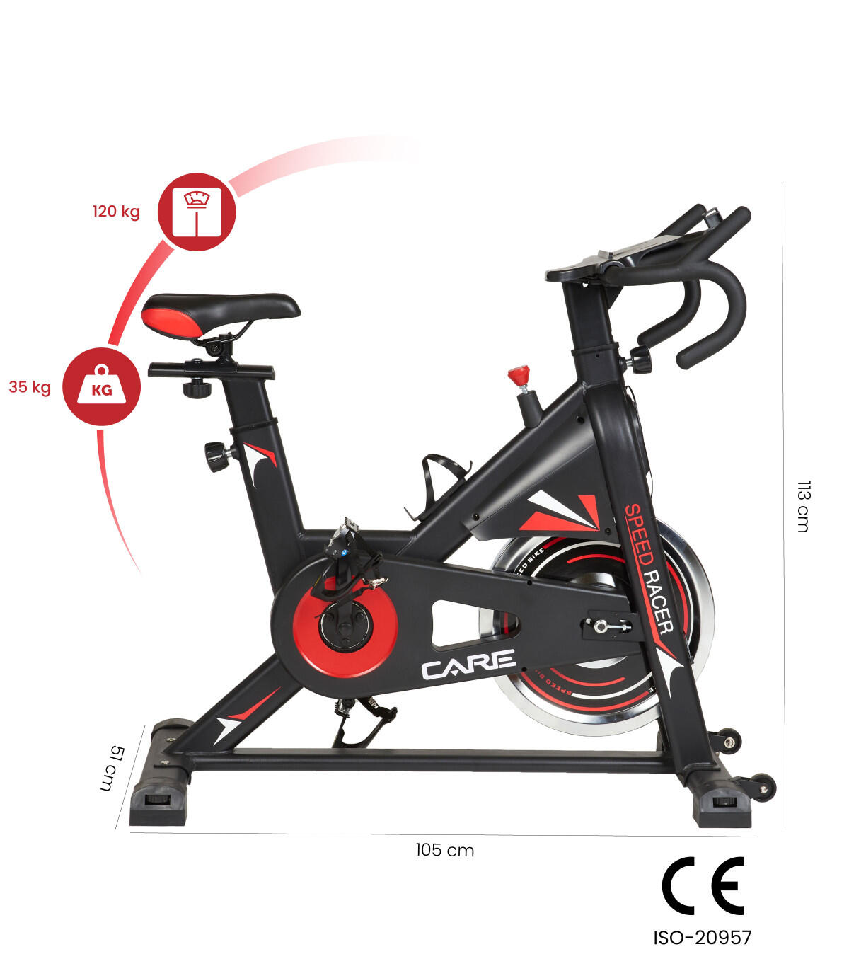 Vélo de biking Speed Racer avec écran LCD - CARE - Masse d'inertie 22kg 2/8