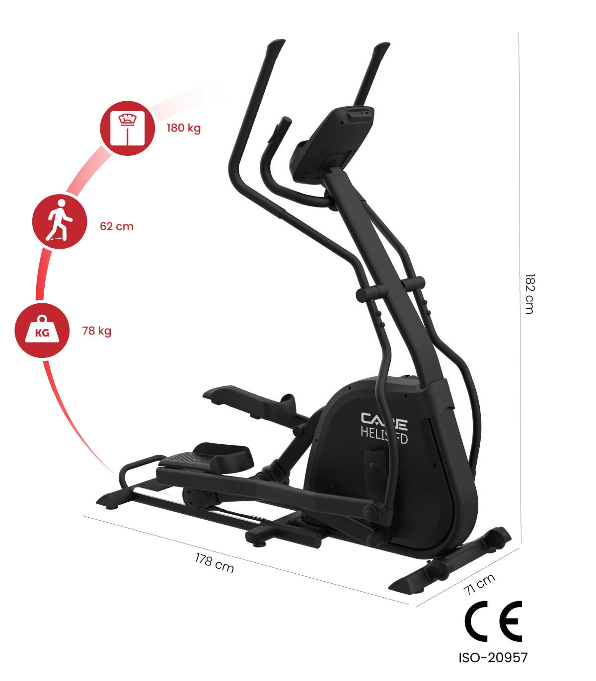 Vélo elliptique HELIS FD auto-alimenté - CARE - ergomètre connecté 2/8