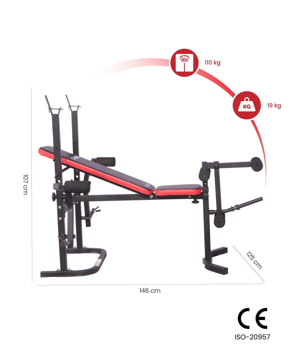 Banc de musculation multi-positions réglable et inclinable - CARE- CB-320 2/8