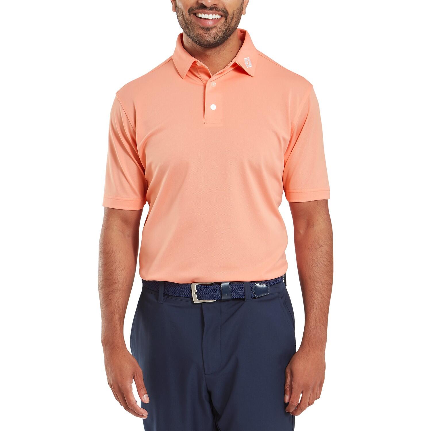 Footjoy - Polo De Golf Footjoy Stretch Pique Solid Pour Homme, Orange - Sous Veste - Orange - Decathlon
