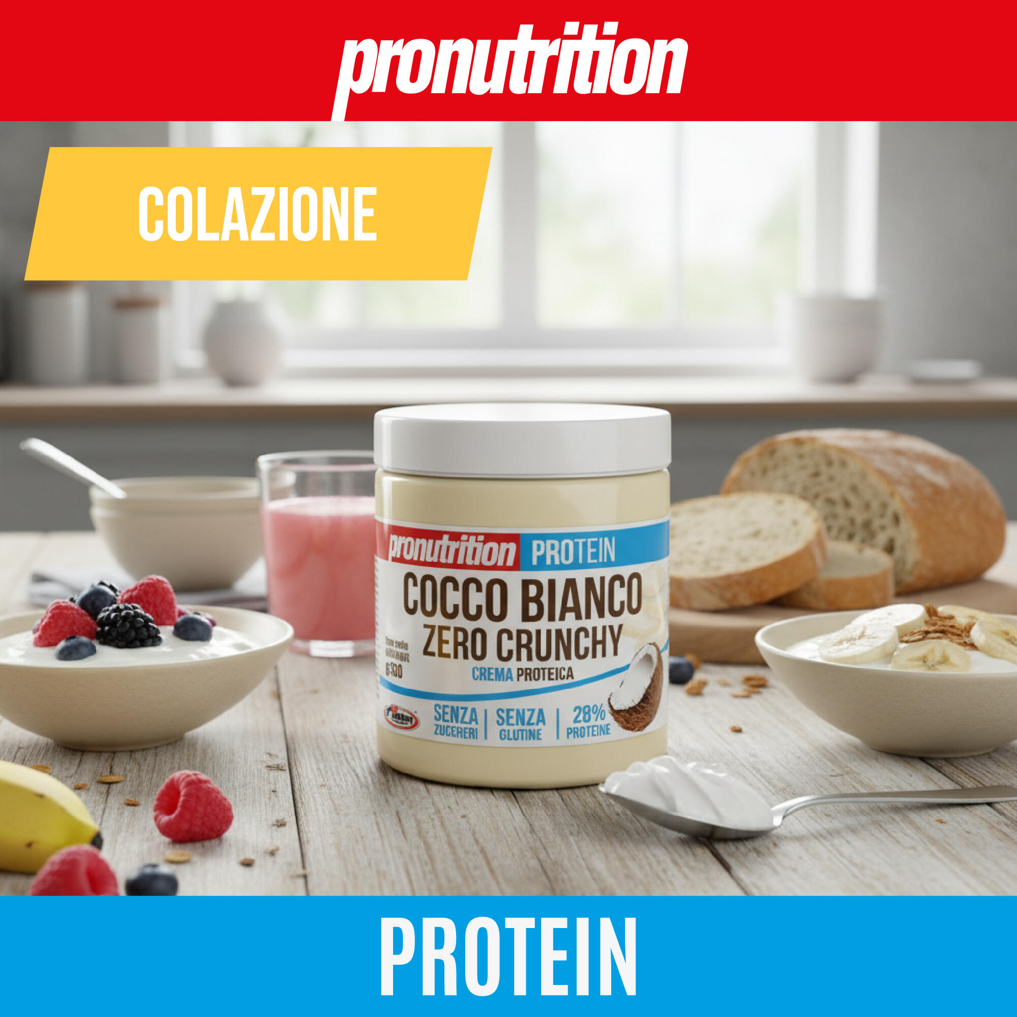 PRO NUTRITION Crema Proteica Zero Biancococco Crunchy 350 g. 3/7