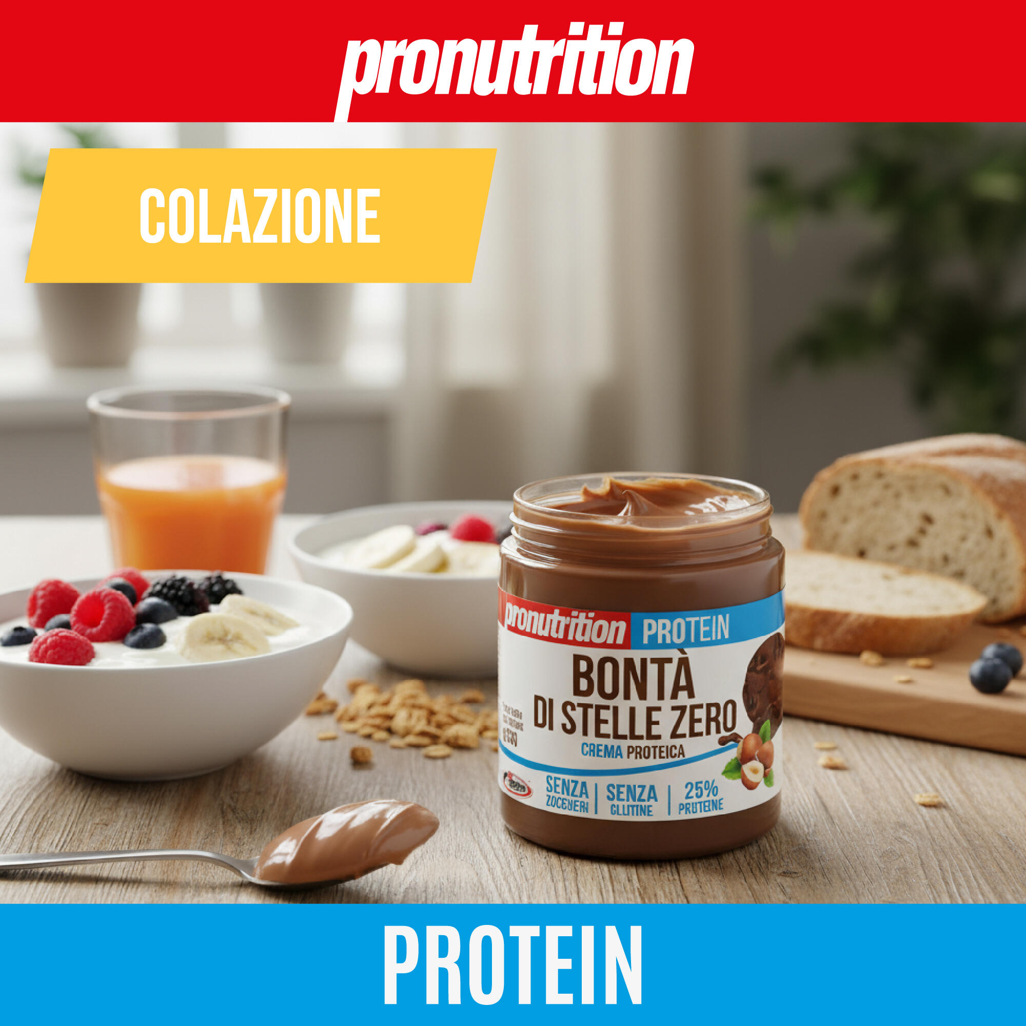 Pro Nutrition Crema Proteica Zero 3x350 g Crunchy, 25% proteine. 3/7