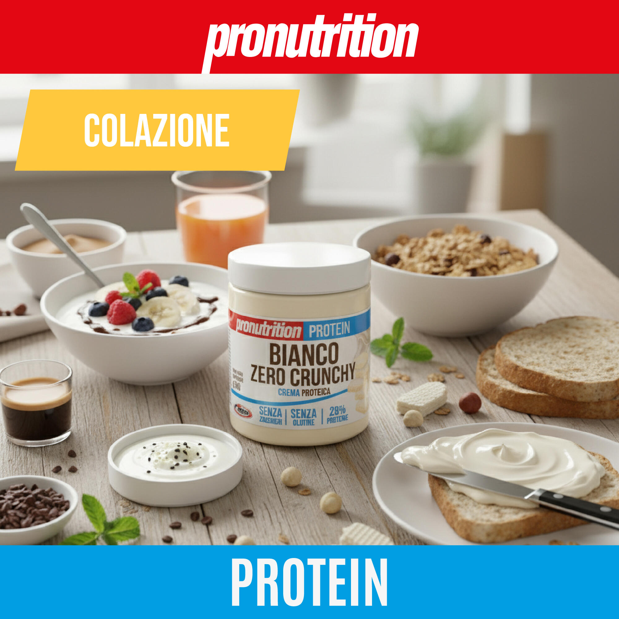 ProNutrition Crema Proteica Zero 3x350g, Cioccobianco Crunchy, 28% proteine 3/7