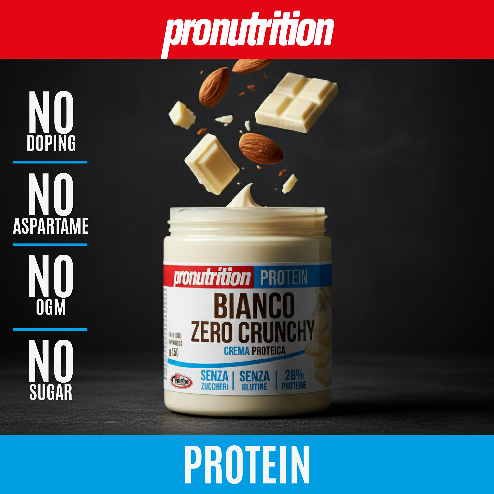 ProNutrition Crema Proteica Zero 3x350g, Cioccobianco Crunchy, 28% proteine 2/7
