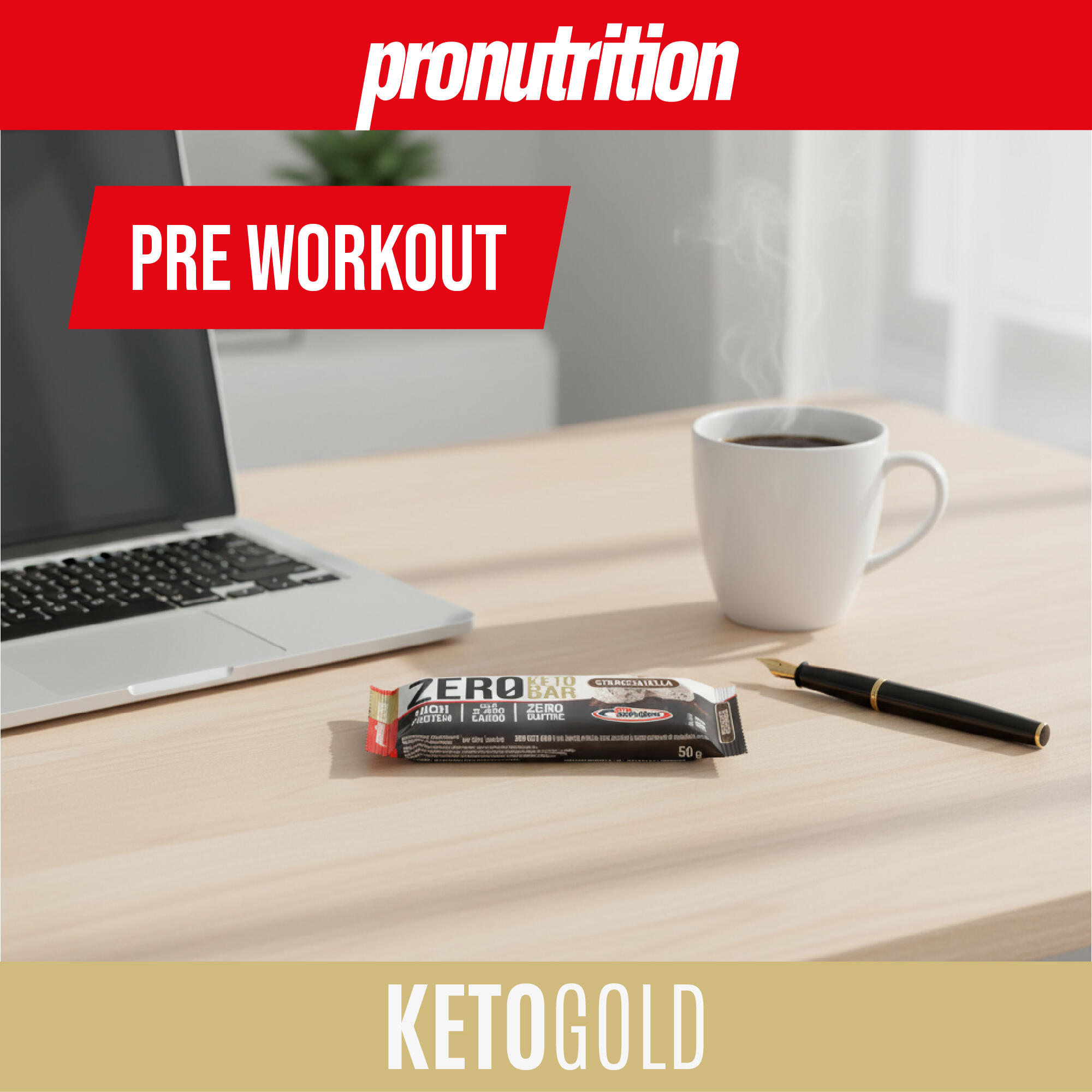 ProNutrition Zero Keto Bar 10x50 g Stracciatella - 40% proteine WPI, low carb. 2/7