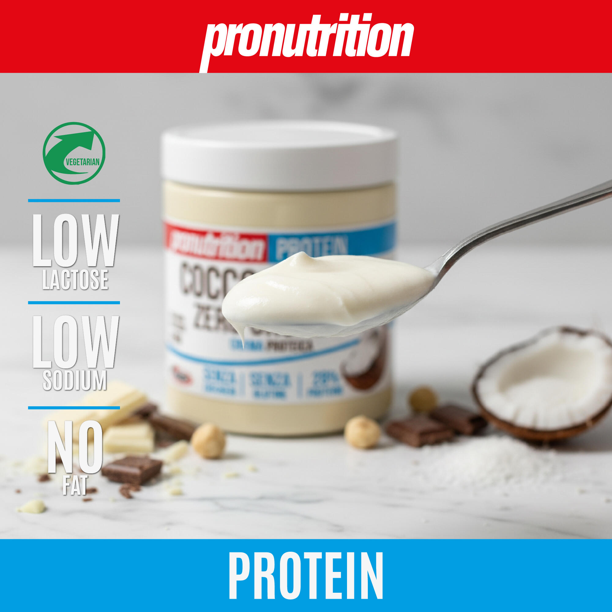 PRO NUTRITION Crema Proteica Zero Biancococco Crunchy 350 g. 6/7