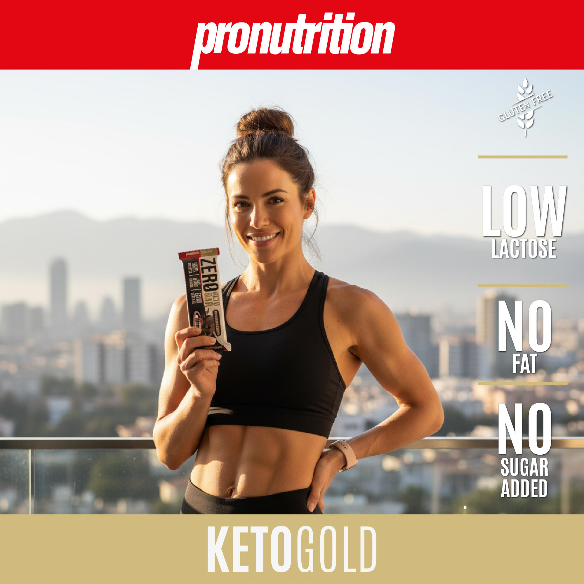 PRO NUTRITION Zero Keto Bar 10x50 g, Cioccolato fondente, 3,43 g zuccheri. 3/7