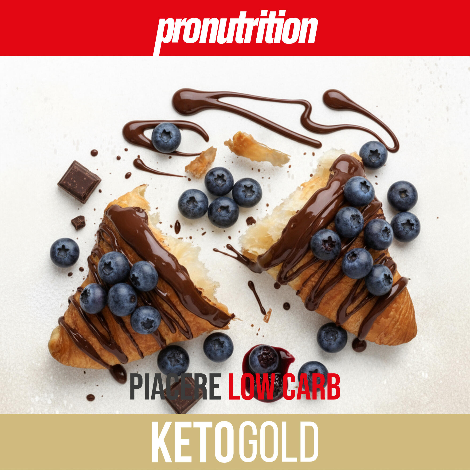 PRO NUTRITION Cornetto Keto 15x50 g - Cioccolato e Mirtilli, 3,50 g carboidrati. 3/7