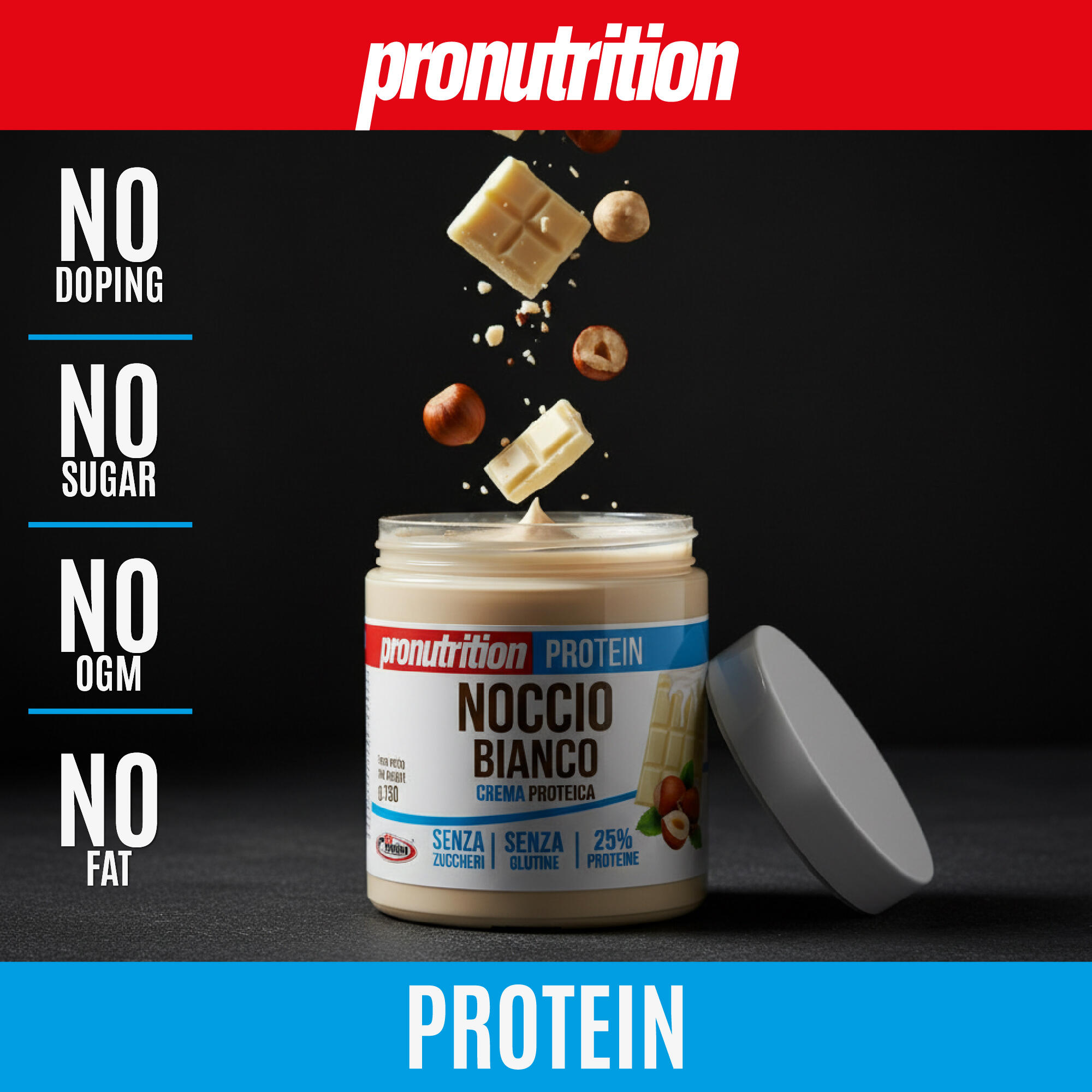 PRO NUTRITION Crema Proteica Zero 350 g – Senza zuccheri, C. bianco e nocciole. 2/7