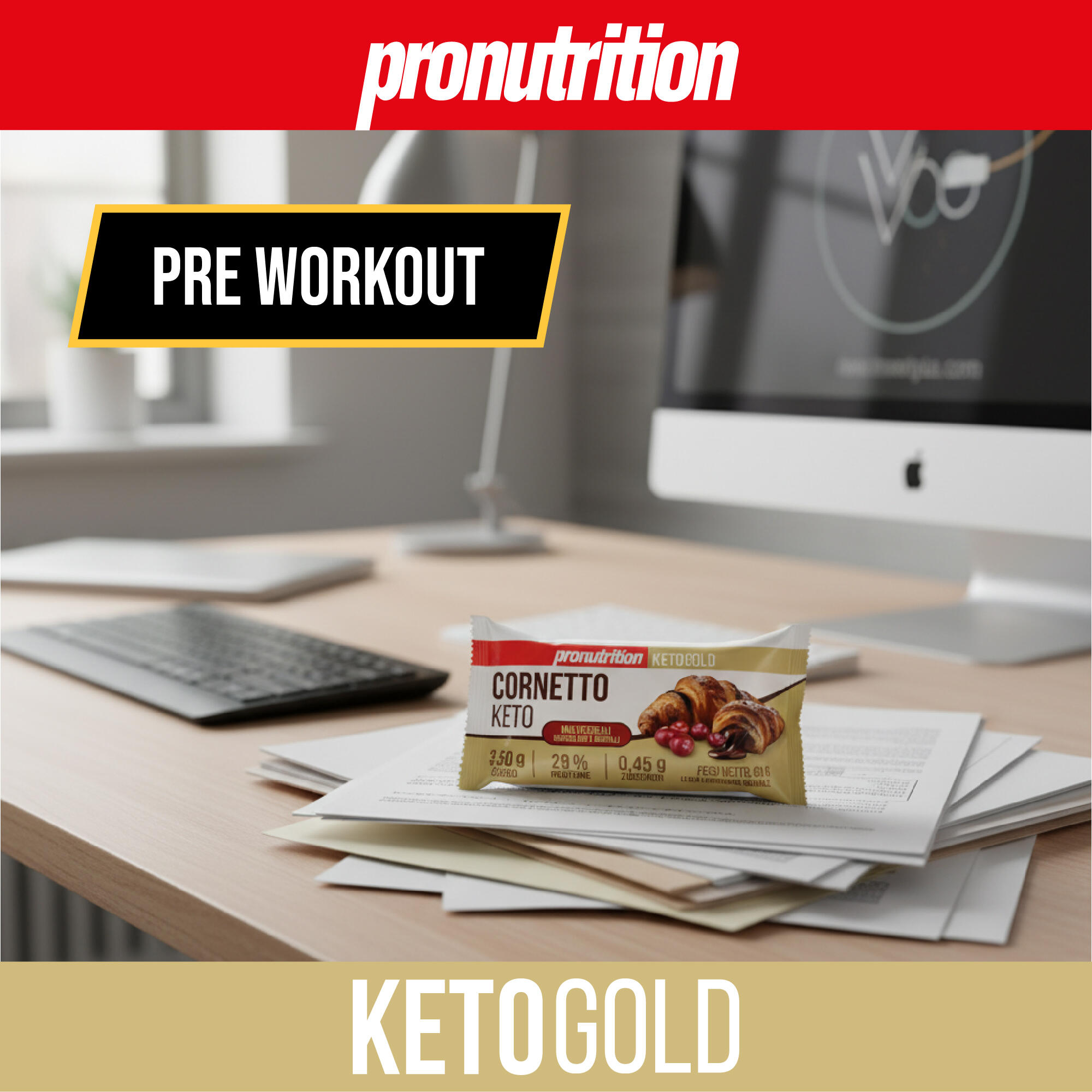 PRO NUTRITION Cornetto Keto 15x50 g - Cioccolato e Mirtilli, 3,50 g carboidrati. 2/7