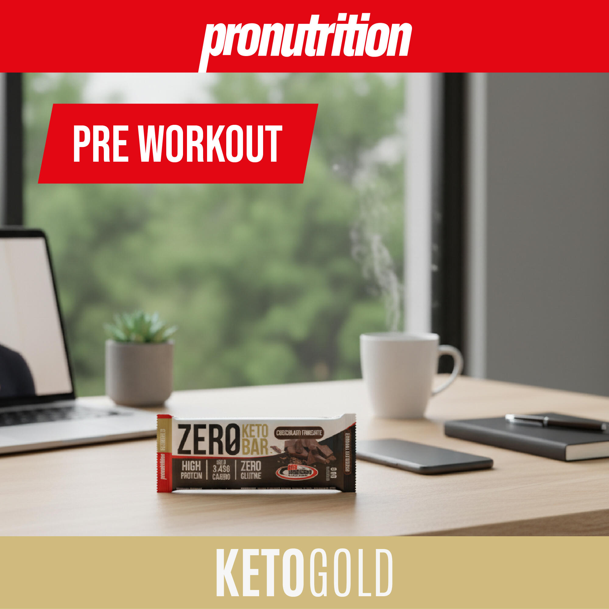 PRO NUTRITION Zero Keto Bar 10x50 g, Cioccolato fondente, 3,43 g zuccheri. 2/7