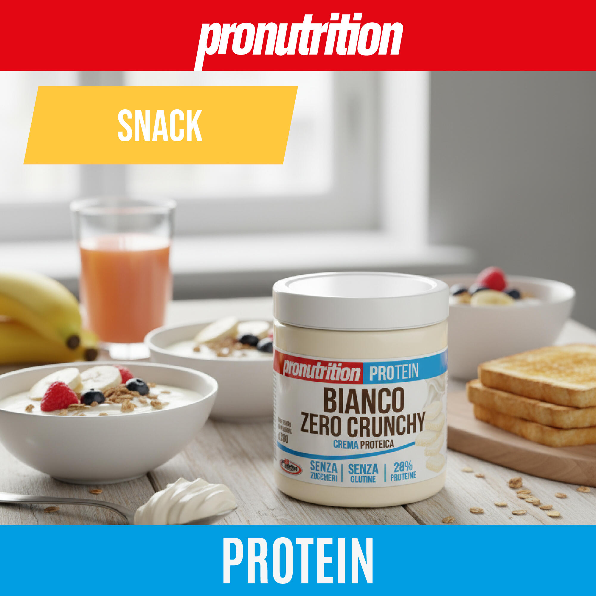 ProNutrition Crema Proteica Zero 3x350g, Cioccobianco Crunchy, 28% proteine 4/7