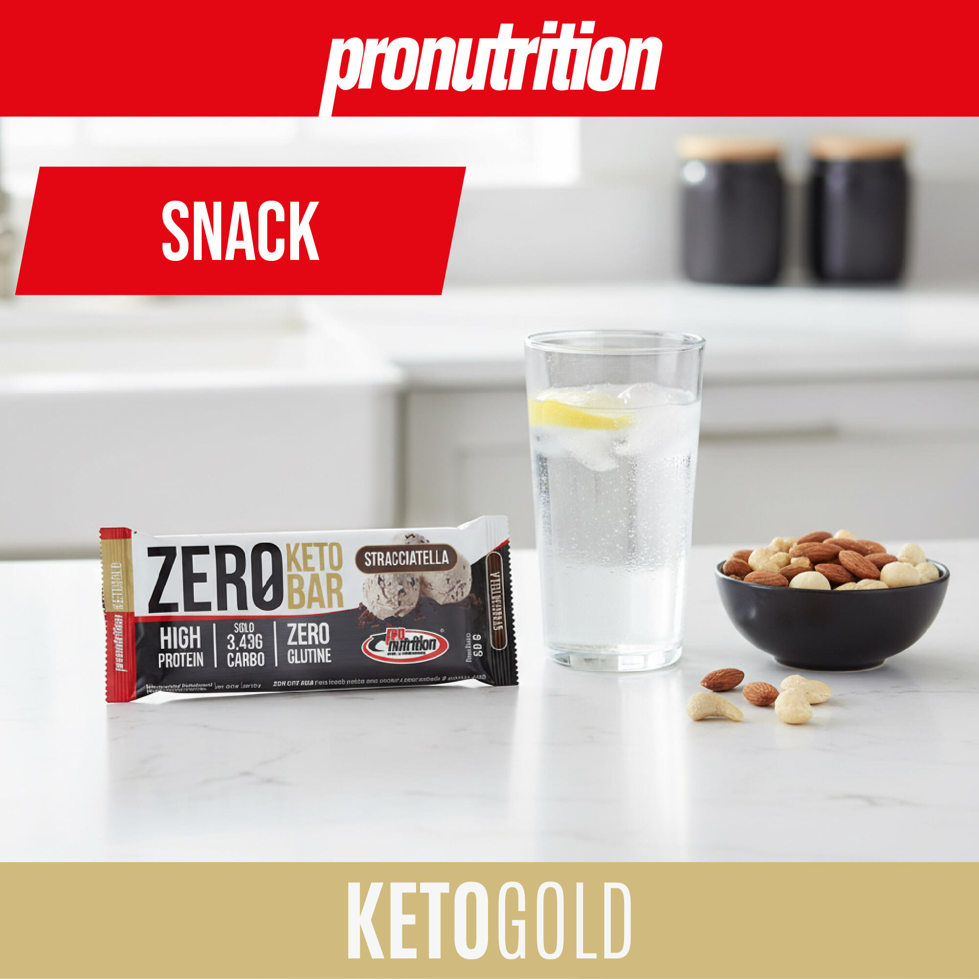 ProNutrition Zero Keto Bar 10x50 g Stracciatella - 40% proteine WPI, low carb. 4/7