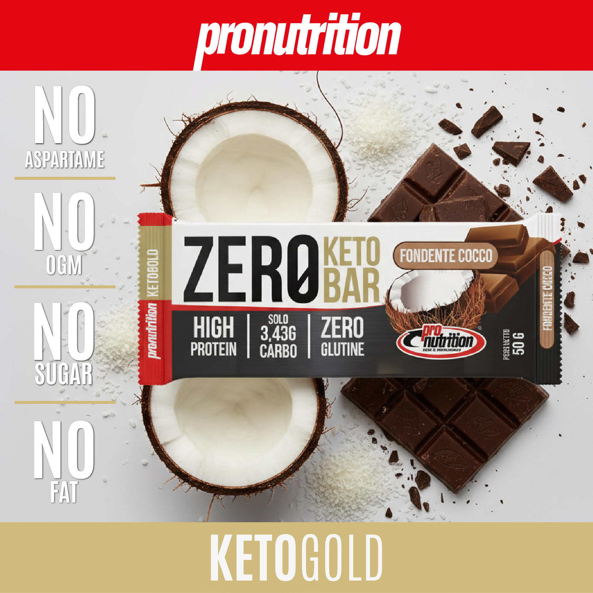 PRONUTRITION ZERO PROTEIN BAR KETO KÓKUSZOS ÉTCSOKI 50g 5/7