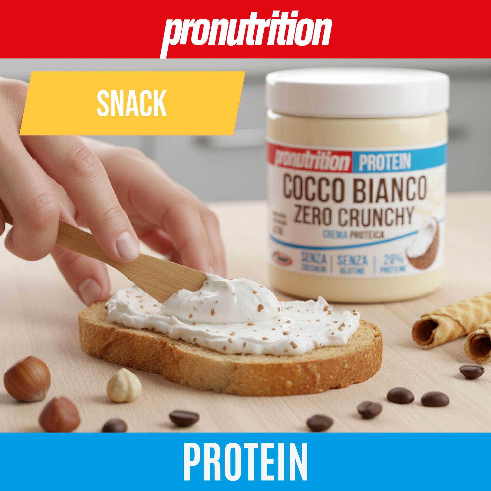 PRO NUTRITION Crema Proteica Zero Biancococco Crunchy 350 g. 4/7