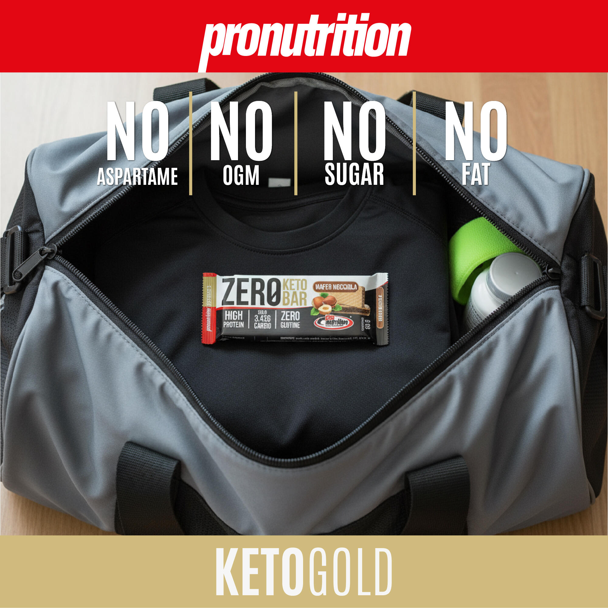 ProNutrition Zero Keto Bar 10x50 gr Wafer nocciola. 5/7