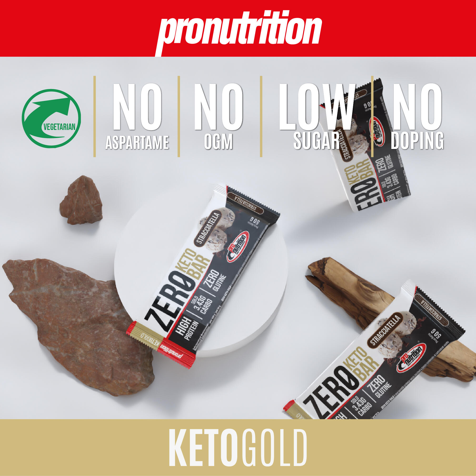 ProNutrition Zero Keto Bar 10x50 g Stracciatella - 40% proteine WPI, low carb. 6/7