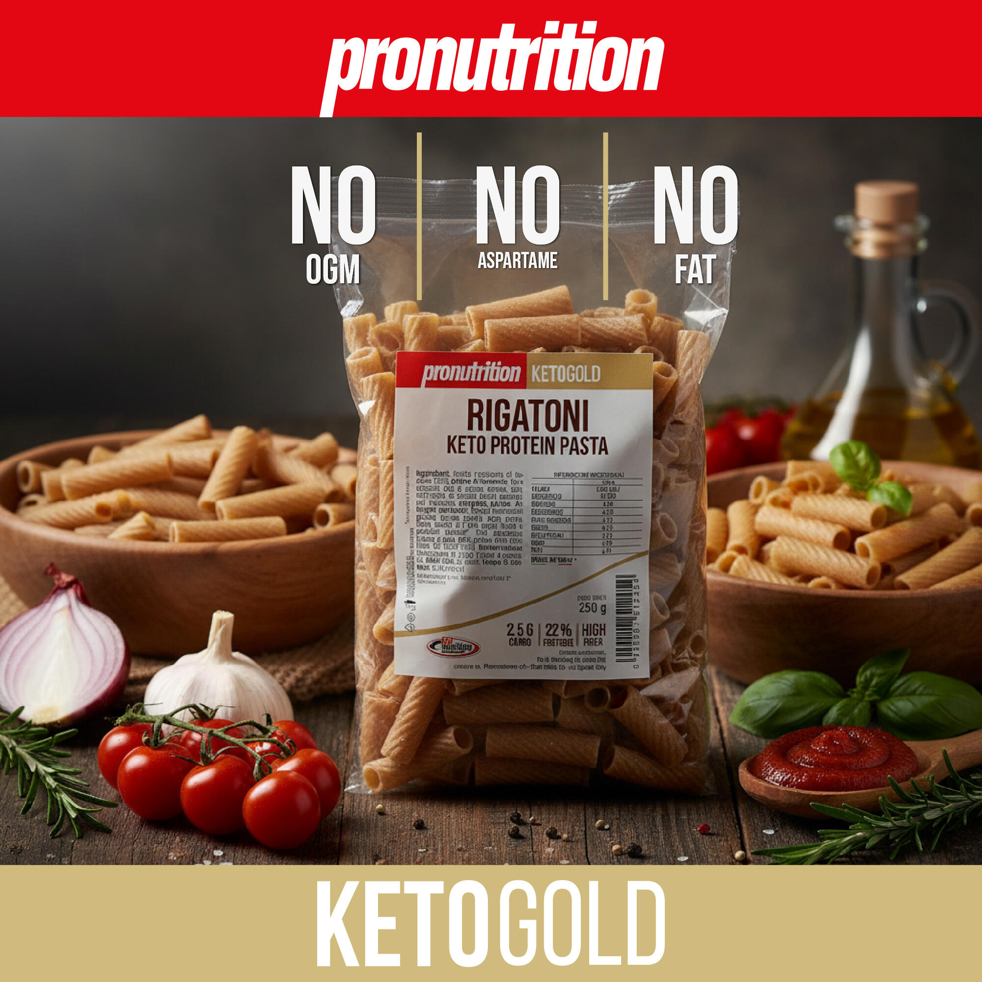 PRO NUTRITION Rigatoni Keto Proteici 3x250 g (750 g) - Low Carb. 5/7