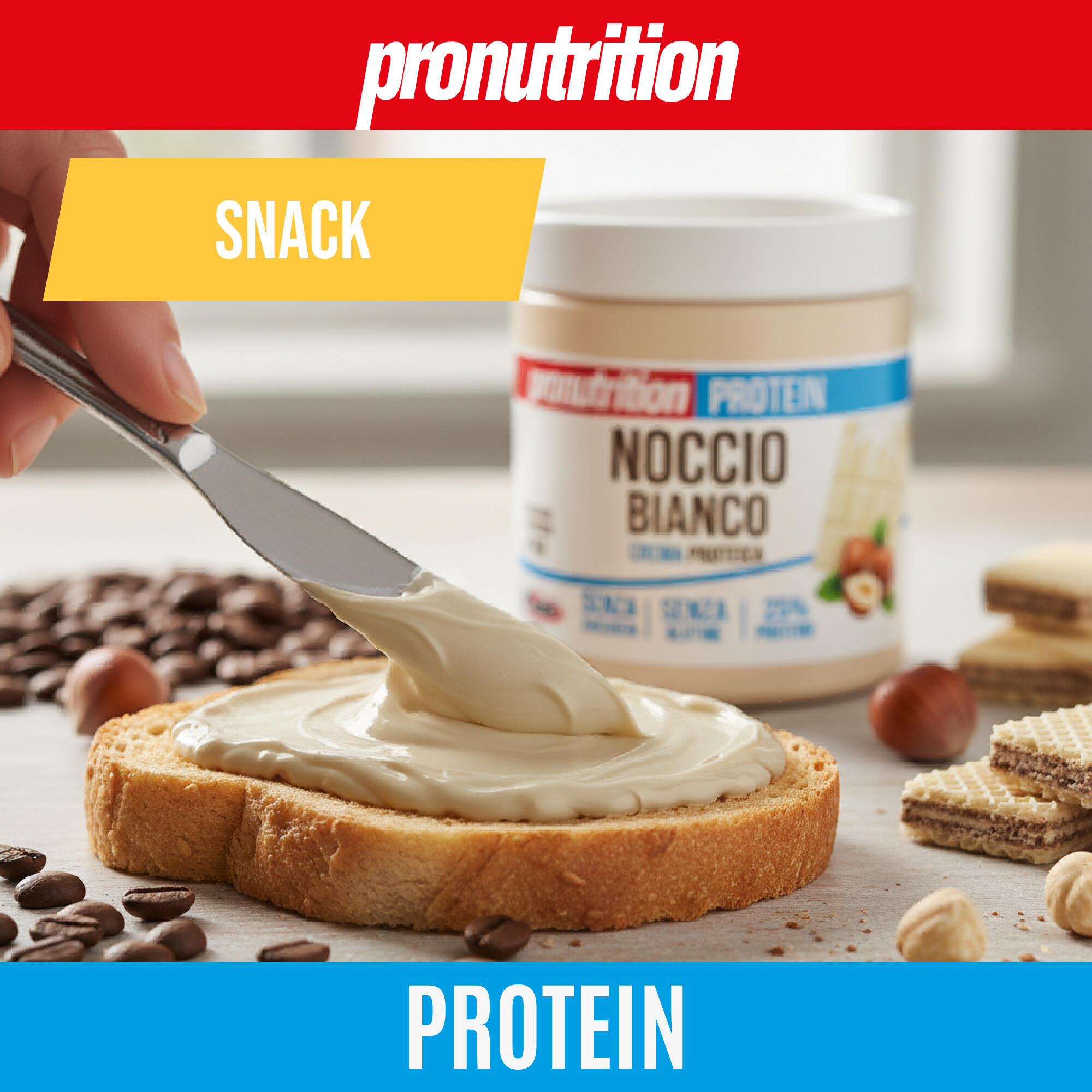 PRO NUTRITION Crema Proteica Zero 350 g – Senza zuccheri, C. bianco e nocciole. 4/7