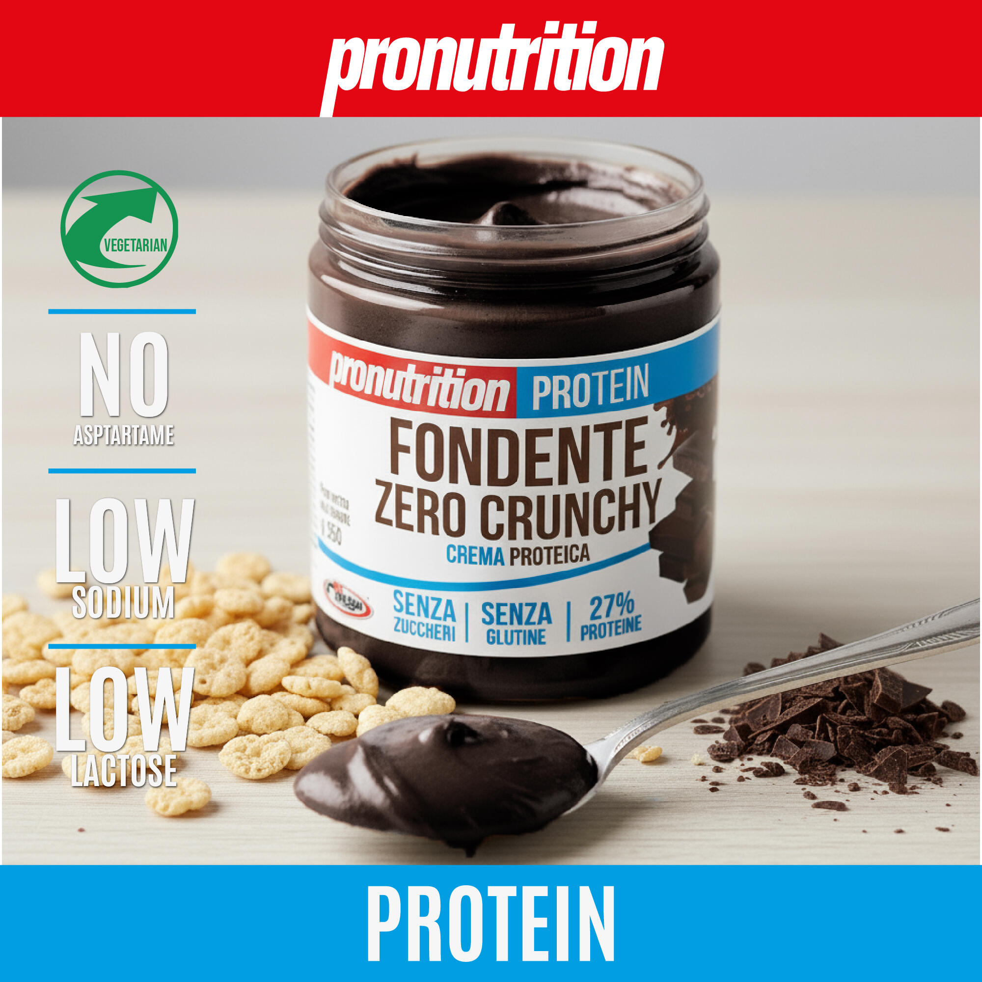 Pro Nutrition Crema Proteica Zero 350 g, Fondente Crunchy, 25% proteine. 6/7