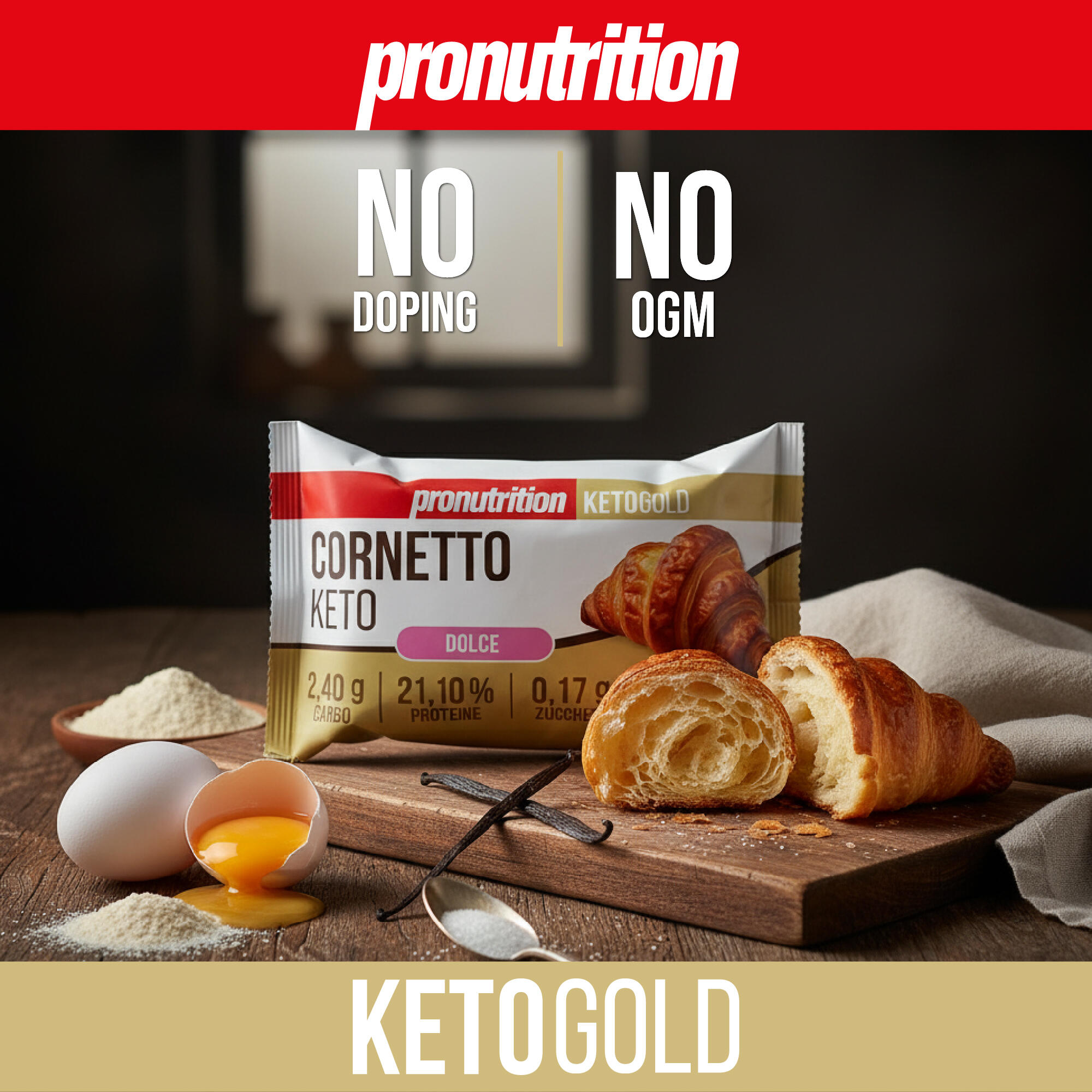 PRO NUTRITION Cornetti Keto 10x50 g - Brioche sfogliata low carb, Made in Italy. 6/7