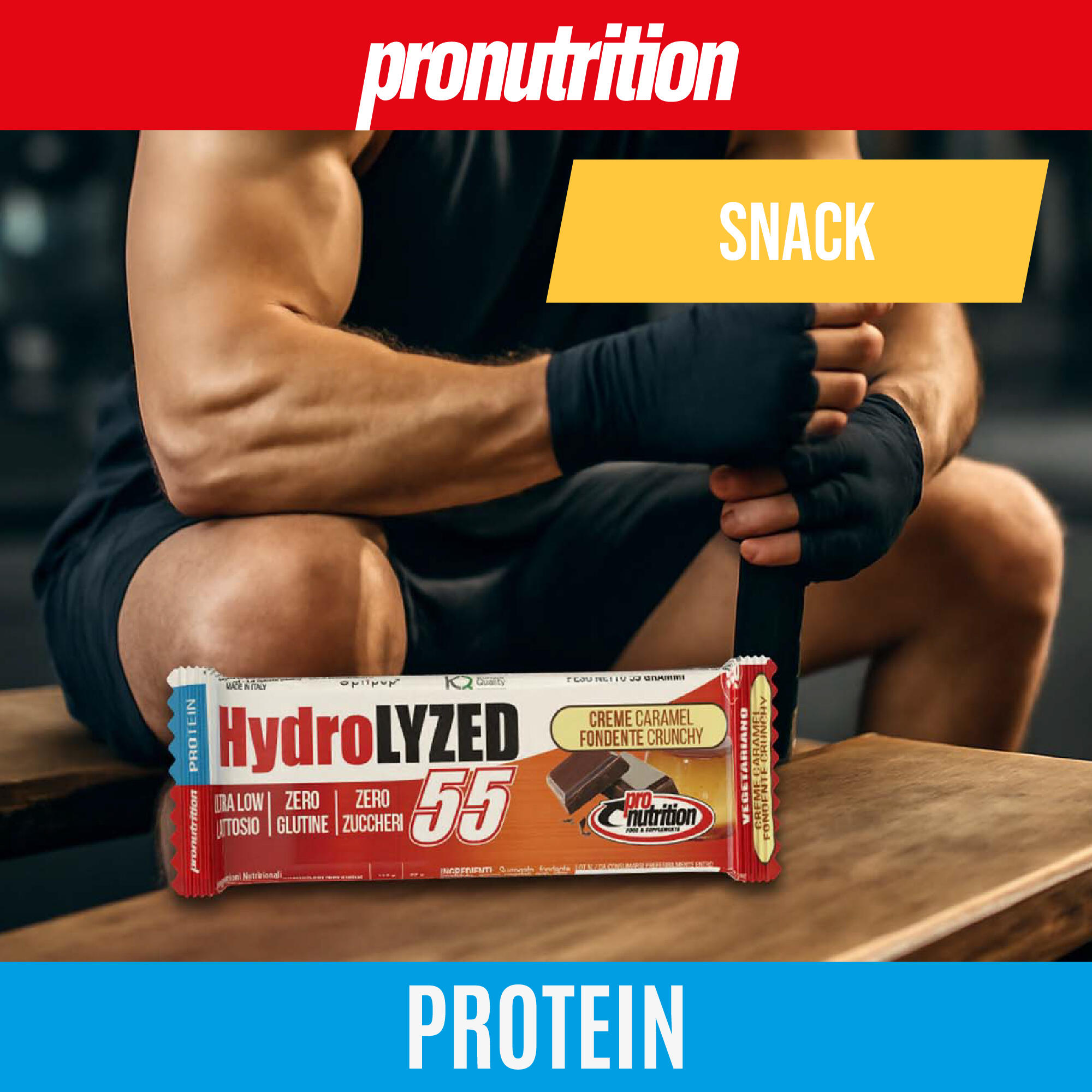 PRO NUTRITION Barretta idrolizzata 12 x 55 g - 27,5 g proteine, zero zuccheri. 6/7