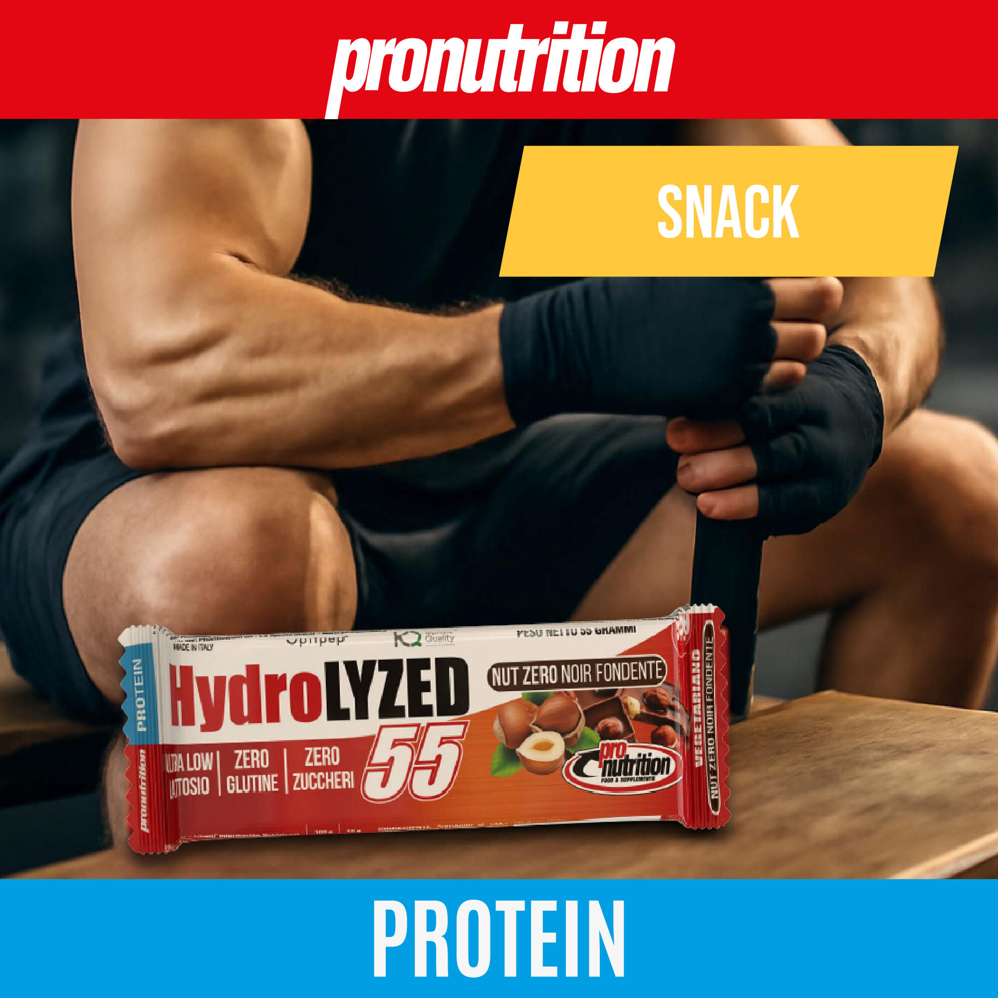 PRO NUTRITION Hydrolized Barretta proteica 6x55 g — zero zuccheri. 6/7