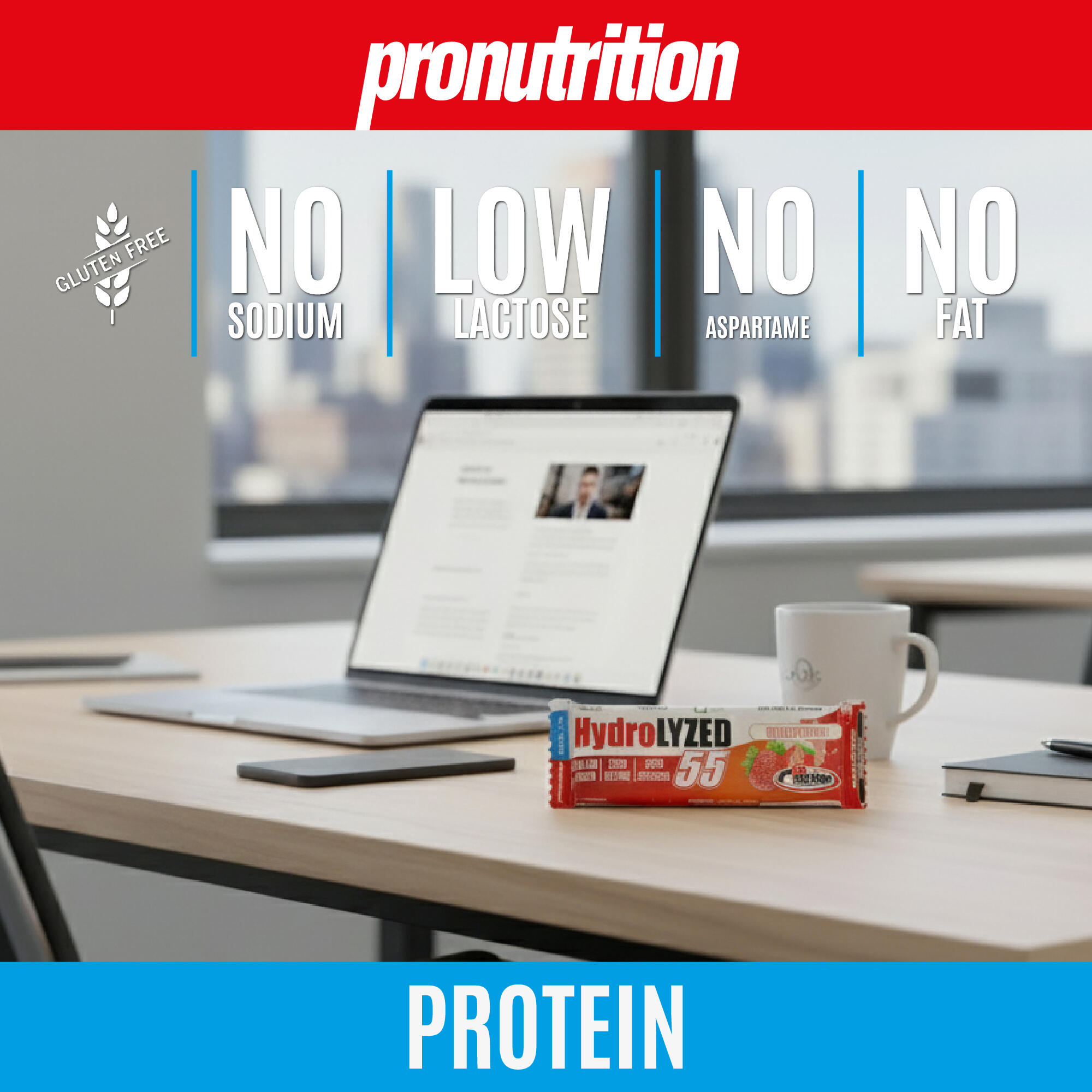 PRO NUTRITION Hydrolized Barretta 12x55 g - Fragola e Latte, 27,5 g proteine. 5/7