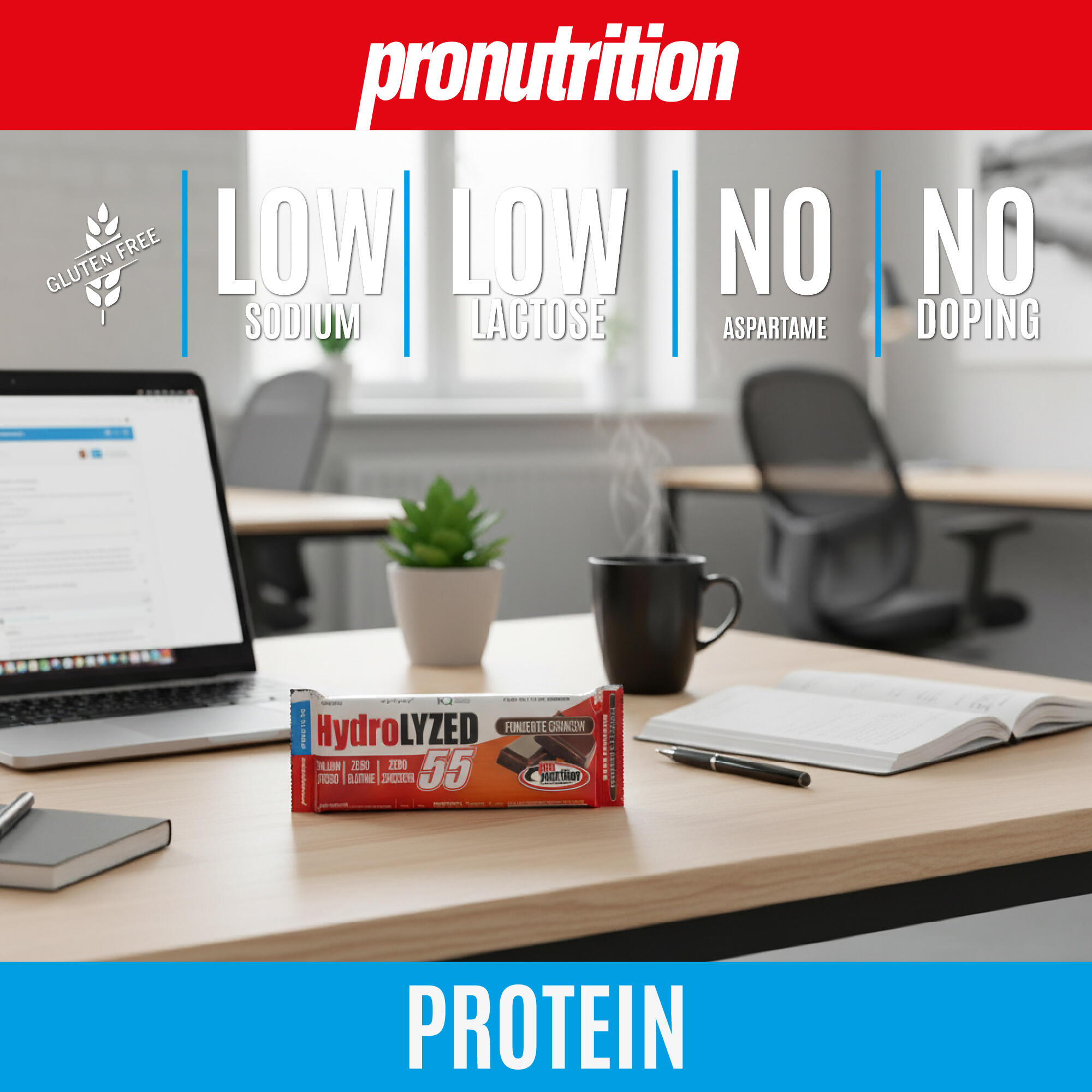 PRO NUTRITION Hydrolized 12x55 g - 27,5 g proteine per barretta, fondente. 5/7