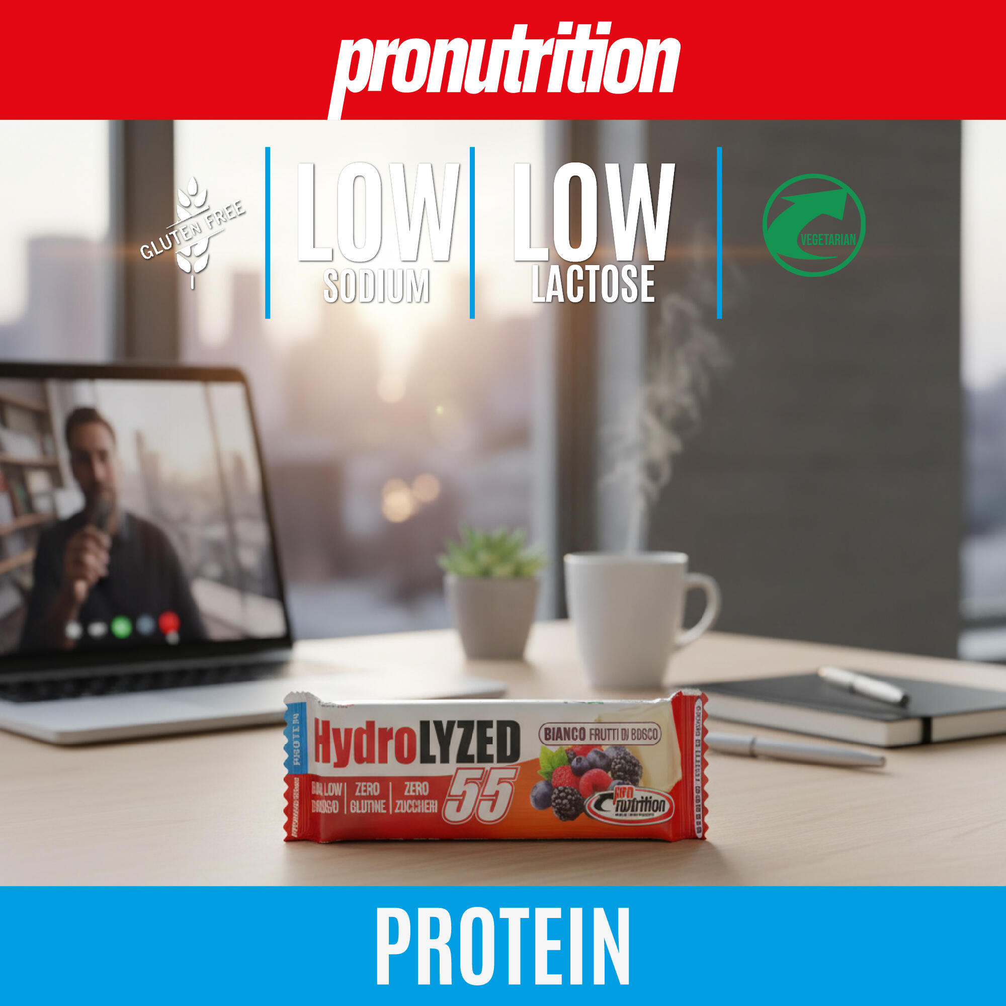 PRO NUTRITION Barretta idrolizzata 12 x 55 g - 27,5 g proteine, zero zuccheri. 5/7