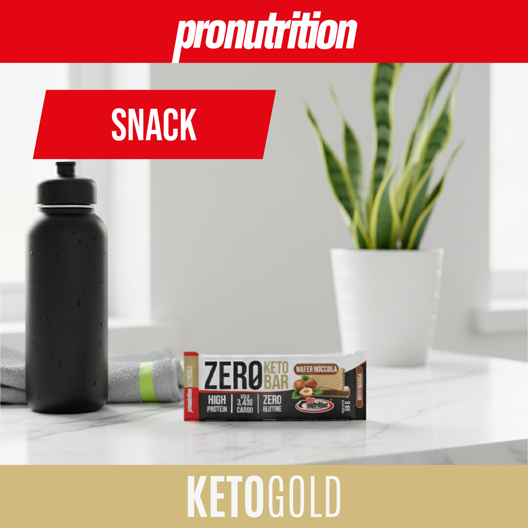 ProNutrition Zero Keto Bar 10x50 gr Wafer nocciola. 2/7