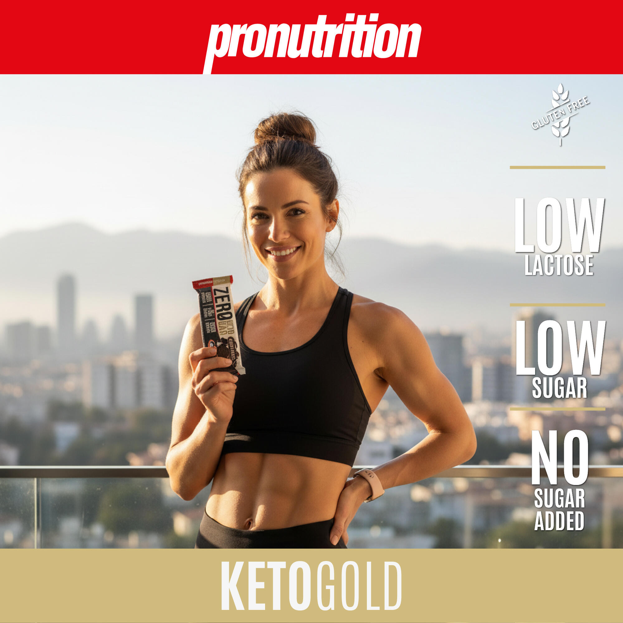 PRO NUTRITION Zero Keto Bar 10x50 g Creamy Cookie - 40% WPI, low carb. 3/7