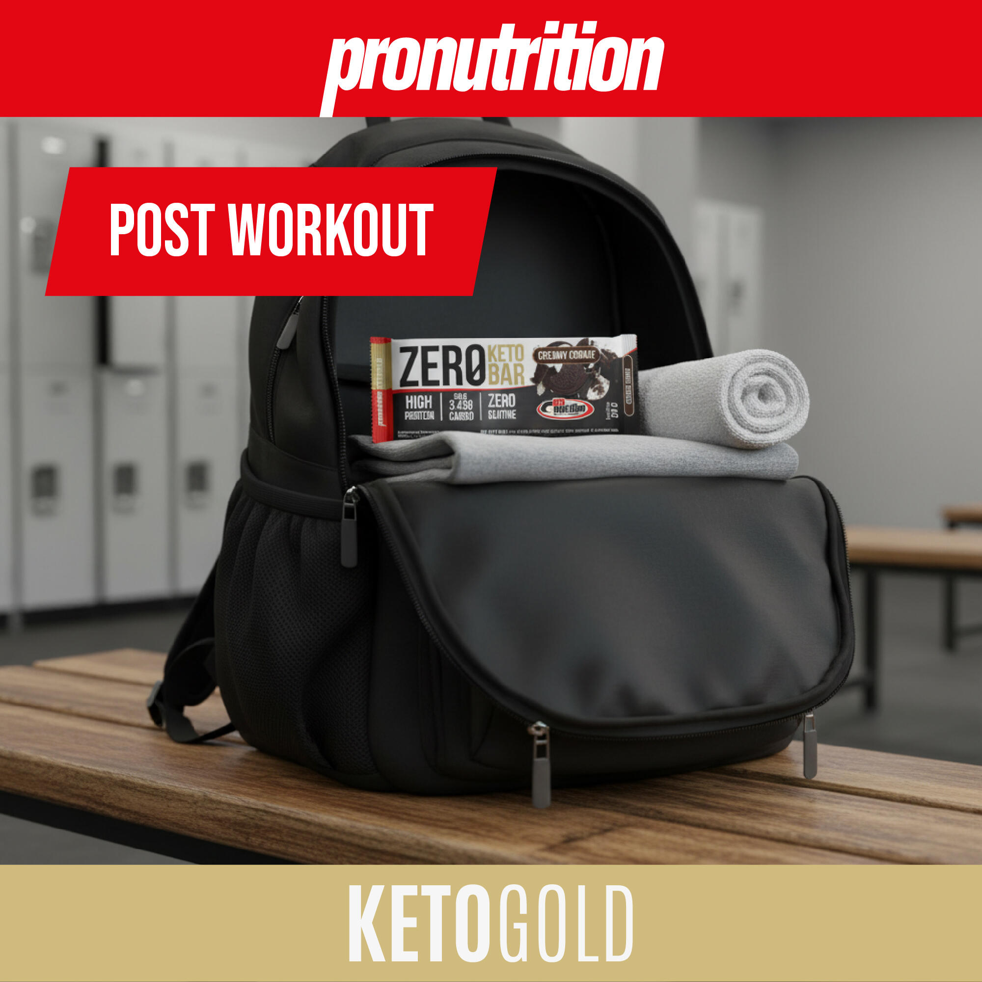 PRO NUTRITION Zero Keto Bar 10x50 g Creamy Cookie - 40% WPI, low carb. 5/7