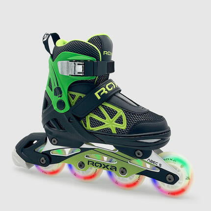 PATINES LÍNEA NIÑOS AJUSTABLE Punch alu Kid negro y verde