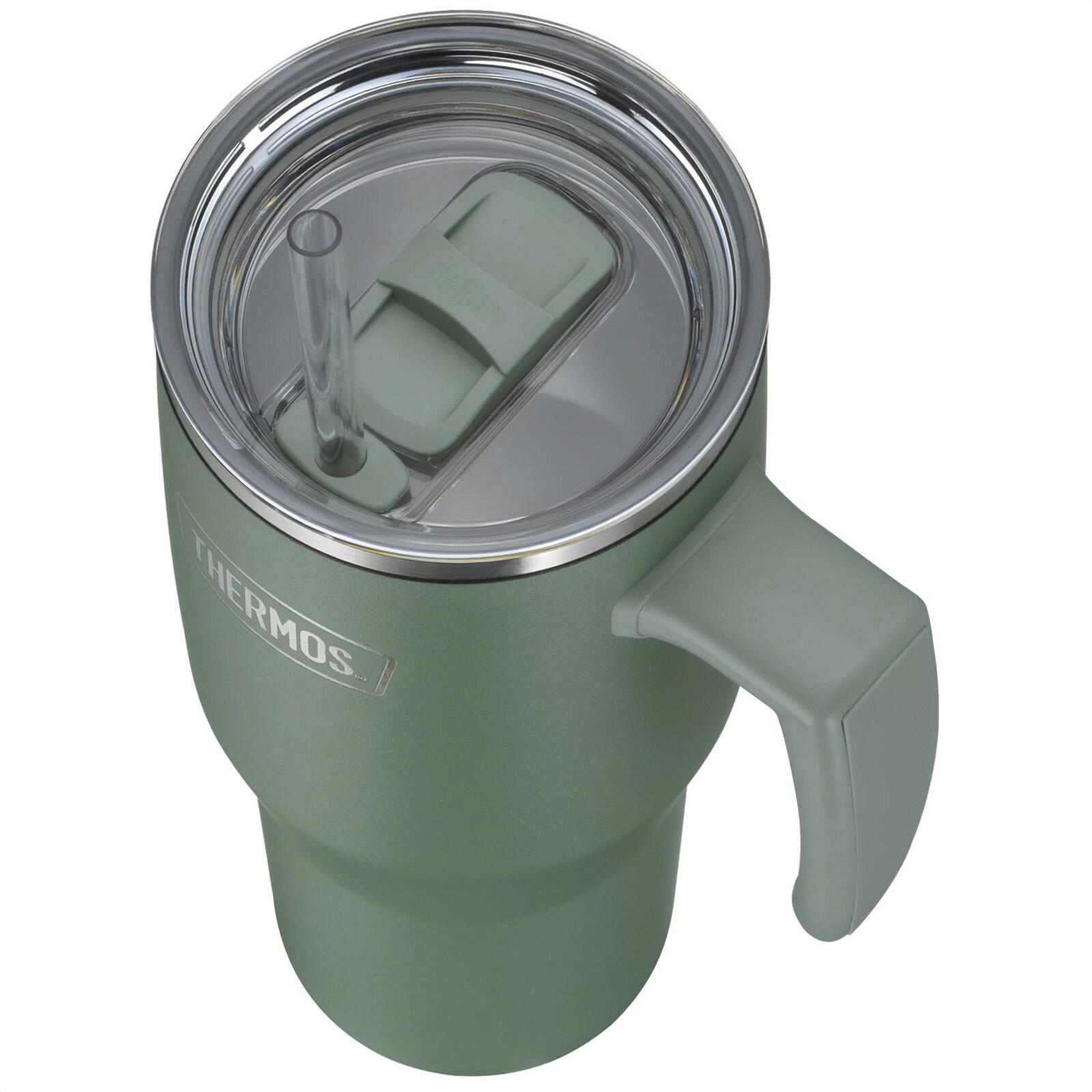 Trinkbecher Refreshing Isolierbecher Trinkflasche Griff Strohhalm 1,1 L 3/7